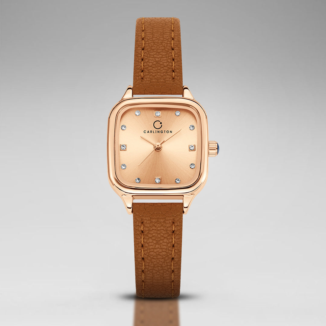 Carlington Aura Series Analog Women Wrist Watches with Premium Leather Belt Strap | Premium Fashion Watches for Ladies | CT - 201