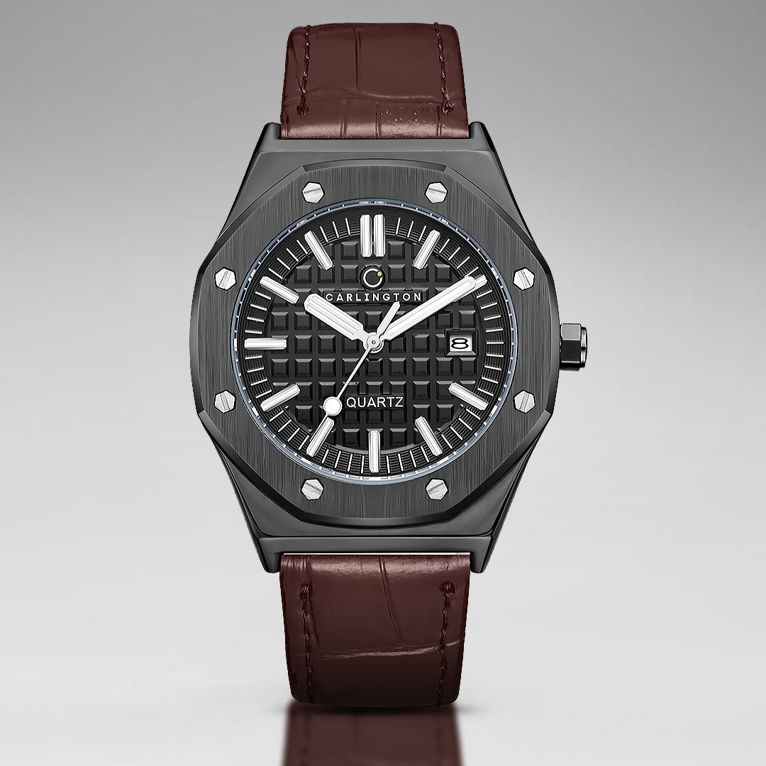 Carlington Meridian Series Analog Men Wrist Watches with Premium Leather Belt Strap | Premium Fashion Watches for Gents | CT - 4040