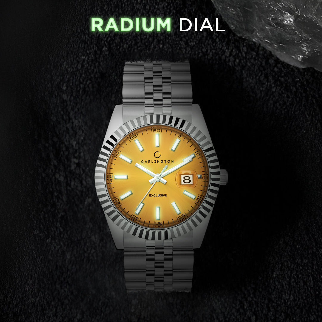 Carlington Analog Wrist Stainless Steel Watch For Men-Ct 8811 Yellow