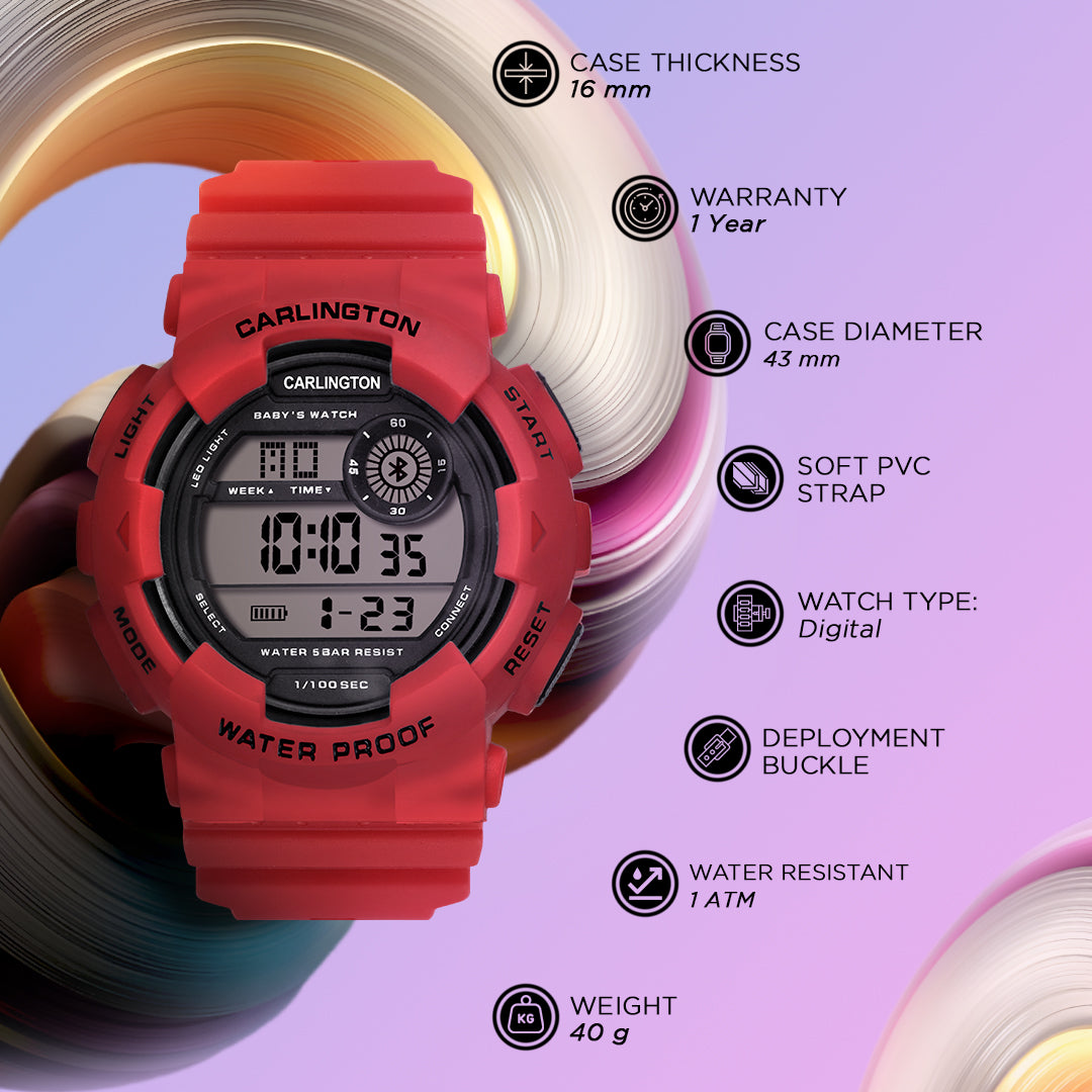 Carlington Digital Kids Watch with Alarm and Date Display - Junior 9121
