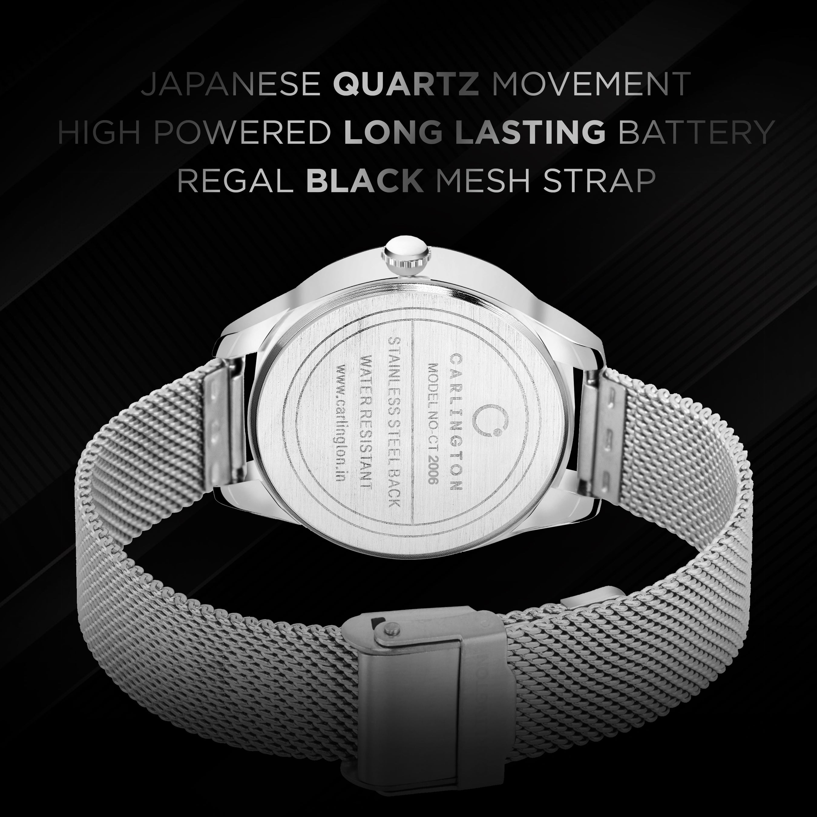 Carlington Elite Ladies Self Adjustable Mesh Strap Water Resistant Analog Watch - For Women CT2006