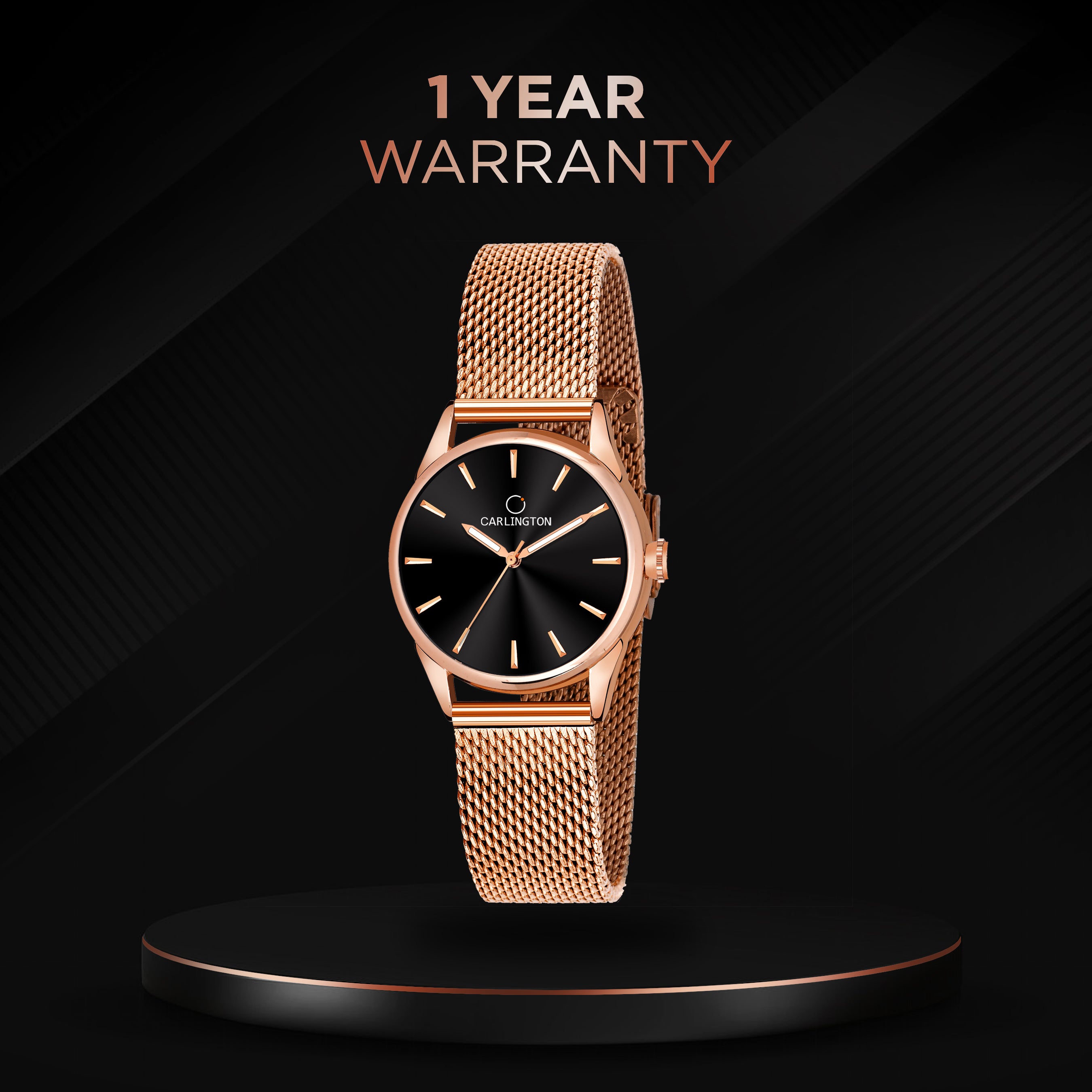 Carlington Elite Ladies Self Adjustable Mesh Strap Water Resistant Analog Watch - For Women CT2007