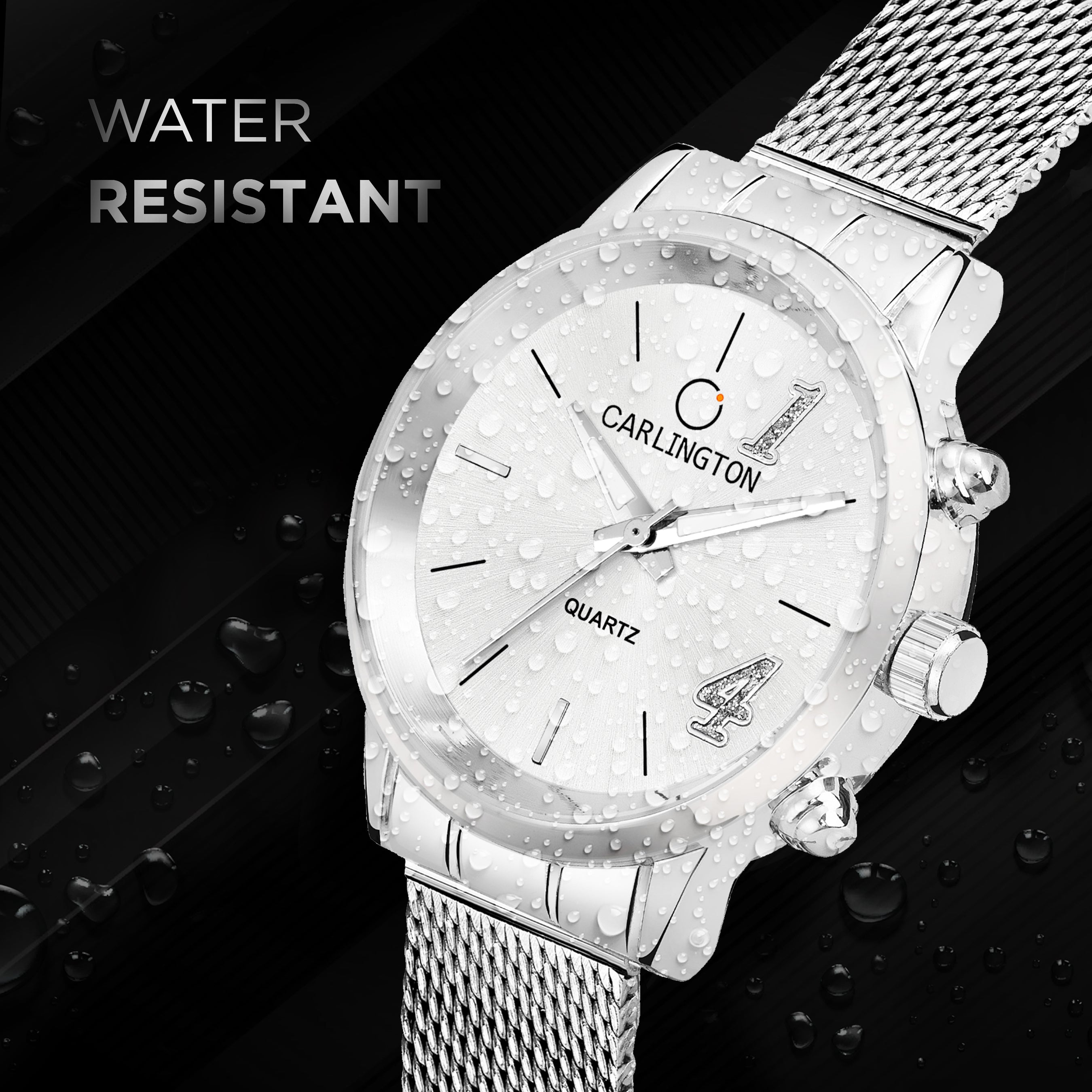 Carlington Elite Ladies Self Adjustable Mesh Strap Water Resistant Analog Watch - For Women CT2012
