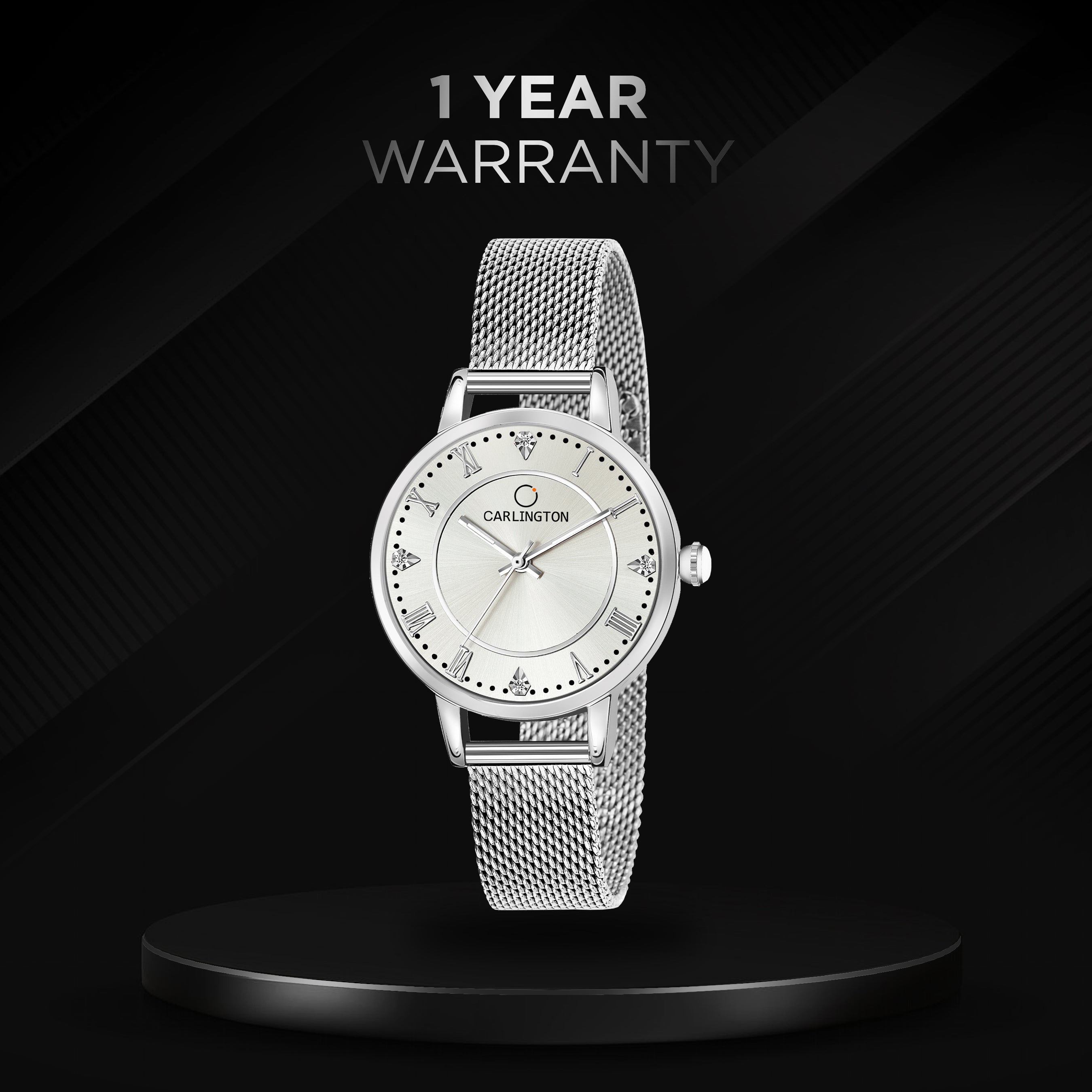Carlington Elite Ladies Self Adjustable Mesh Strap Water Resistant Analog Watch - For Women CT2013