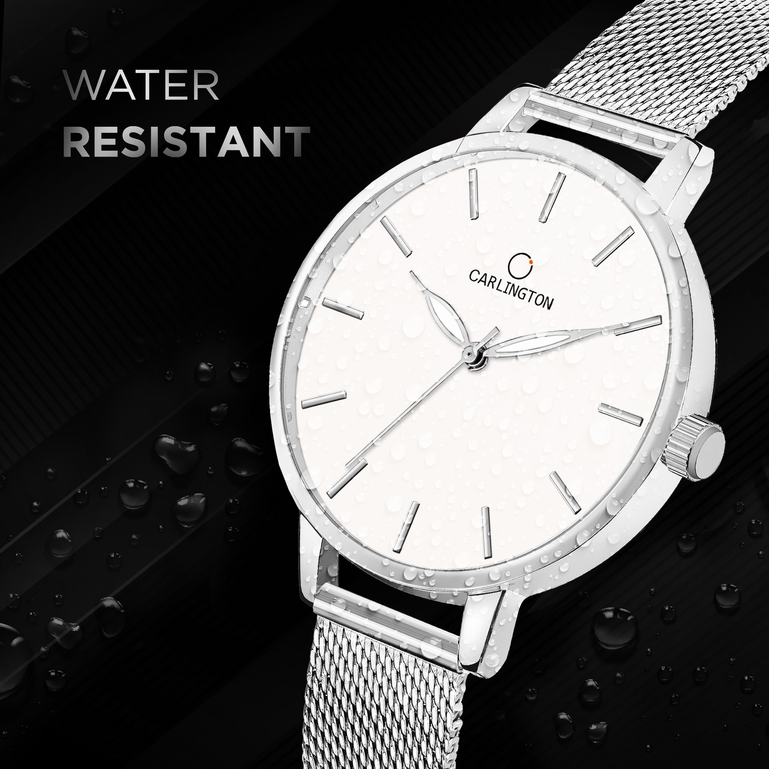 Carlington Elite Ladies Self Adjustable Mesh Strap Water Resistant Analog Watch - For Women CT2014