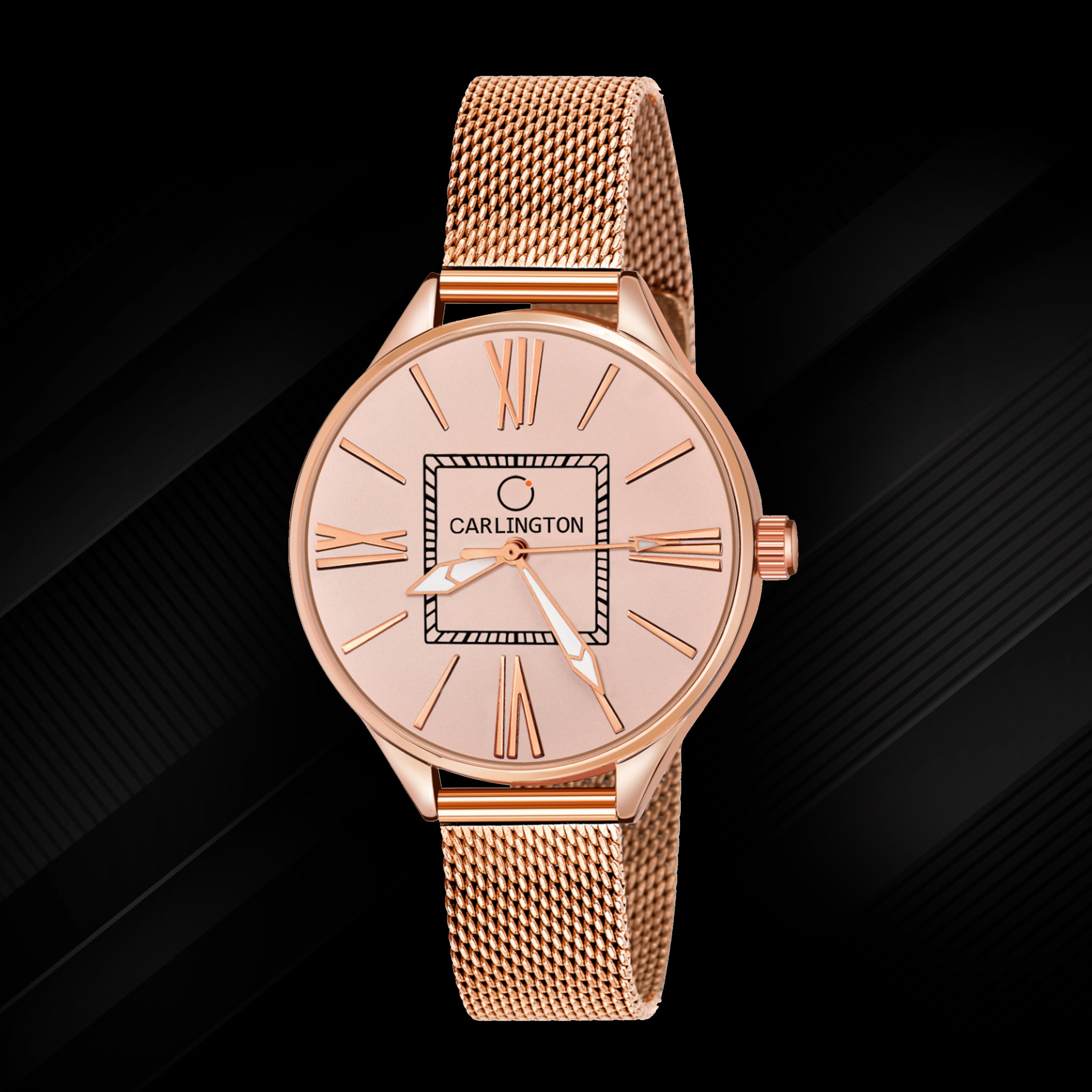 Carlington Elite Ladies Self Adjustable Mesh Strap Water Resistant Analog Watch - For Women CT2015