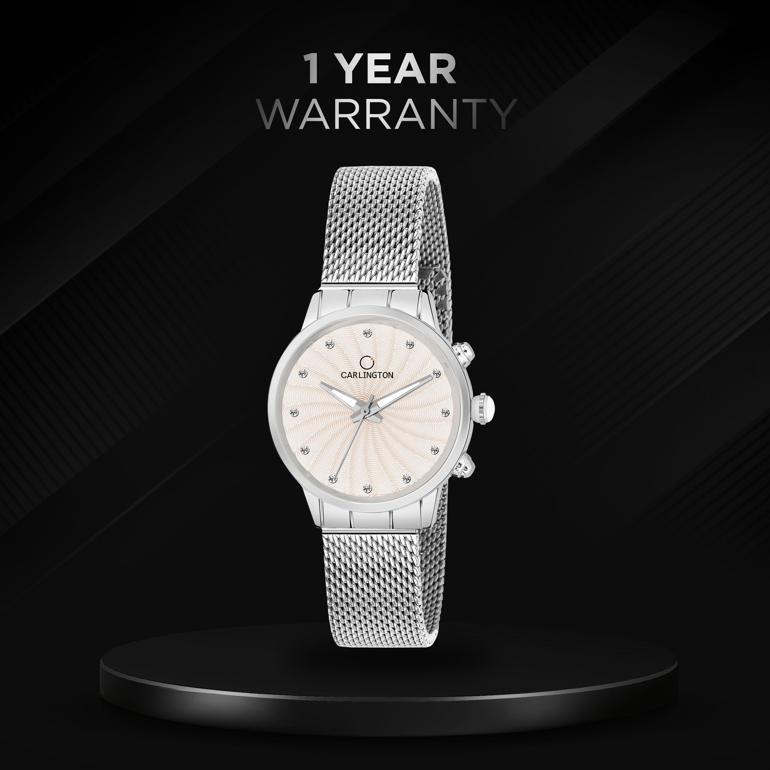 Carlington Elite Ladies Self Adjustable Mesh Strap Water Resistant Analog Watch - For Women CT2017
