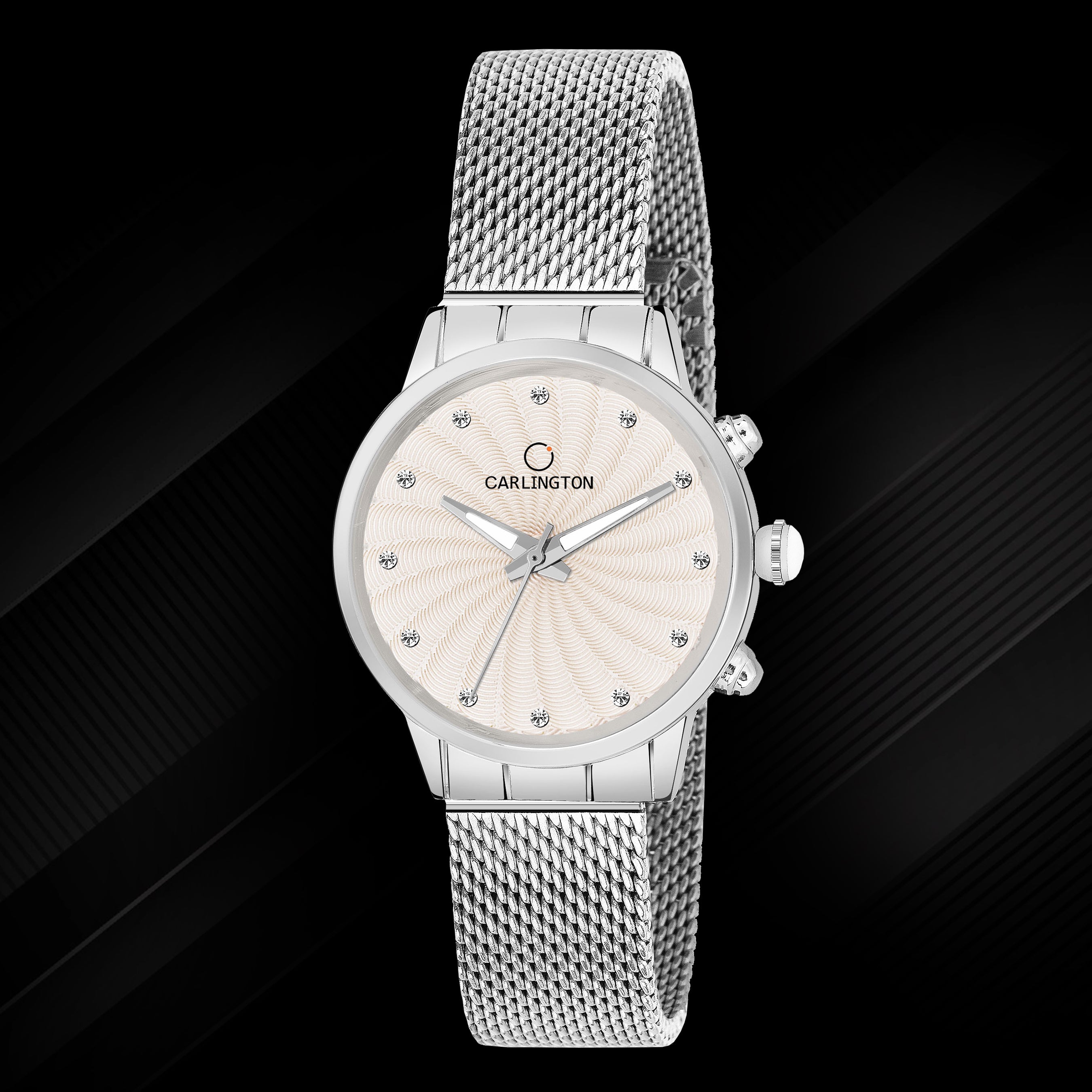 Carlington Elite Ladies Self Adjustable Mesh Strap Water Resistant Analog Watch - For Women CT2017