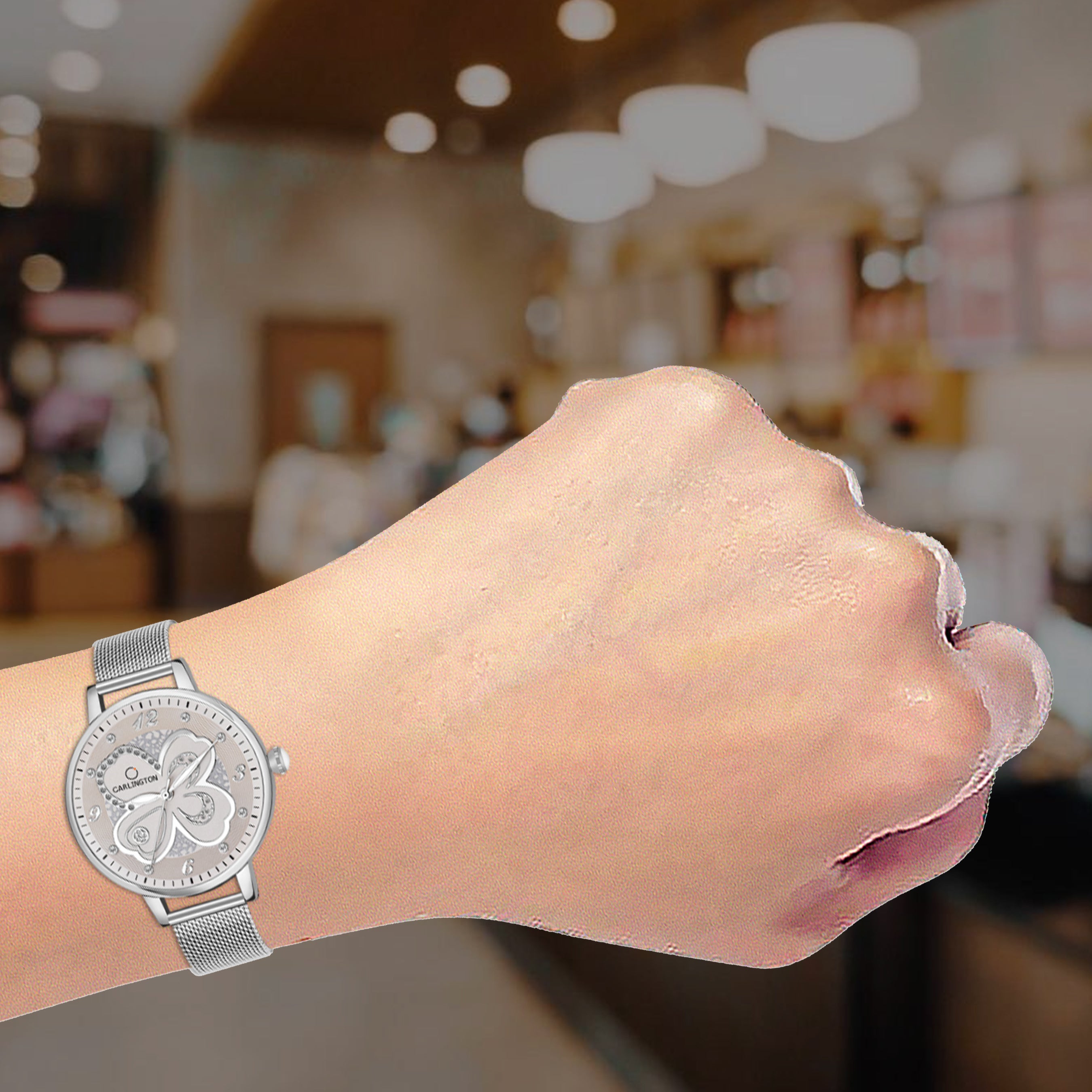 Carlington Elite Ladies Self Adjustable Mesh Strap Water Resistant Analog Watch - For Women CT2019