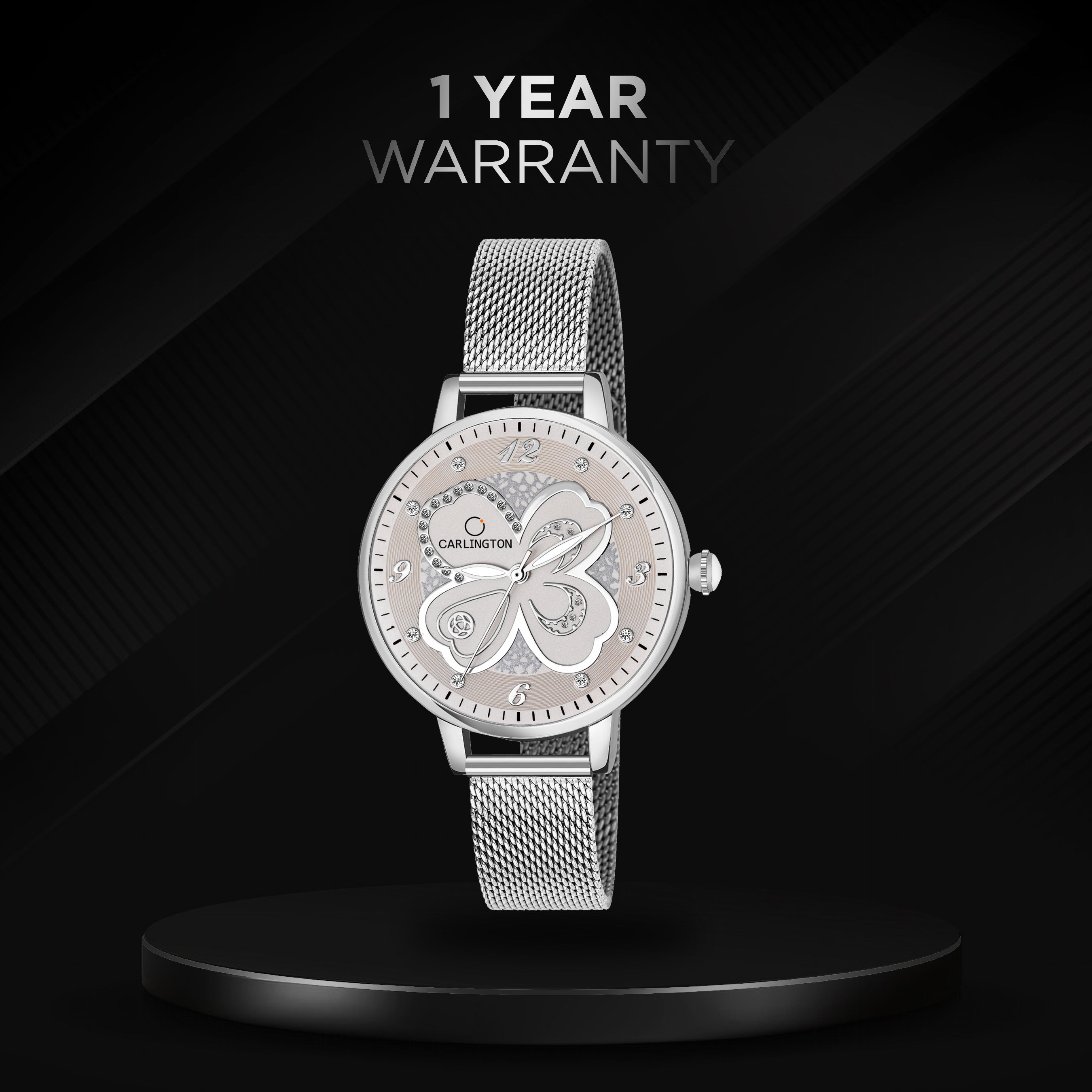 Carlington Elite Ladies Self Adjustable Mesh Strap Water Resistant Analog Watch - For Women CT2019