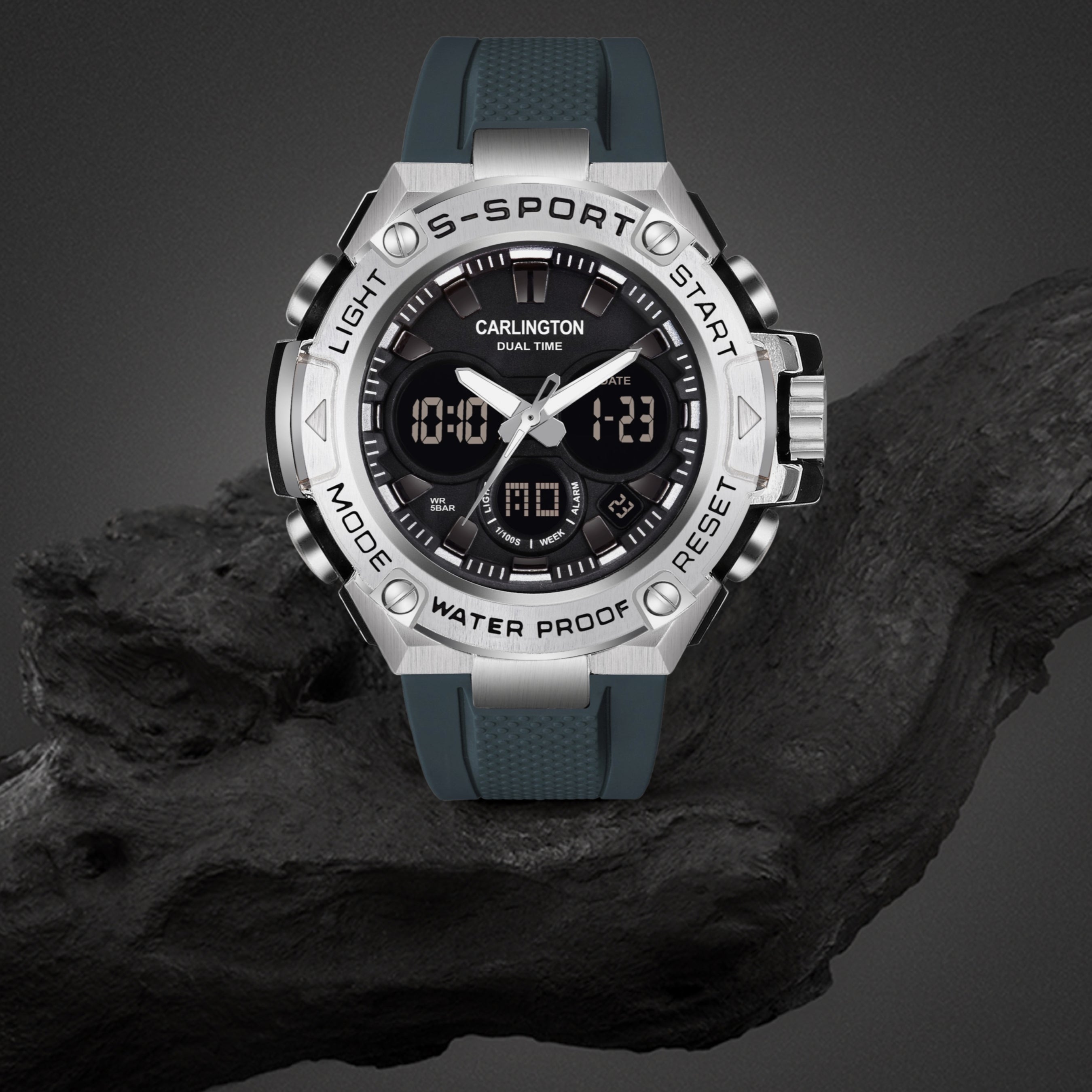 Carlington Analog-Digital Watch - 9107 Teal
