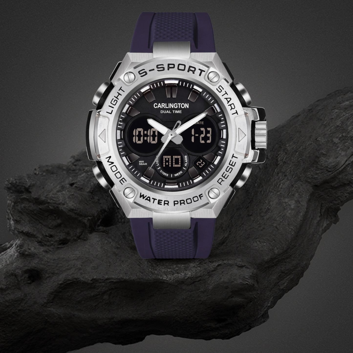 Carlington Analog-Digital Watch - 9107 Blue