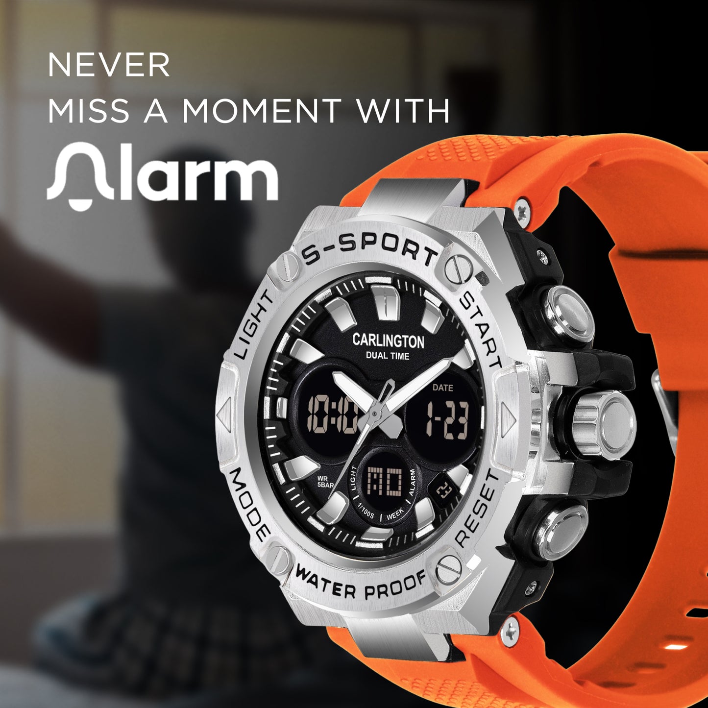 Carlington Analog-Digital Watch - 9107 Orange