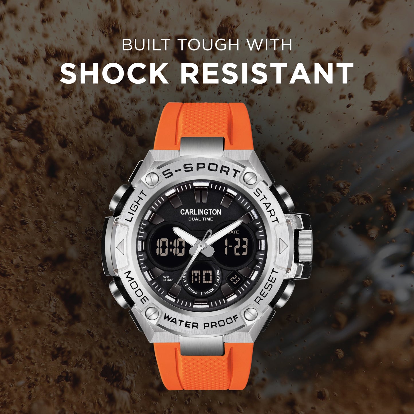 Carlington Analog-Digital Watch - 9107 Orange