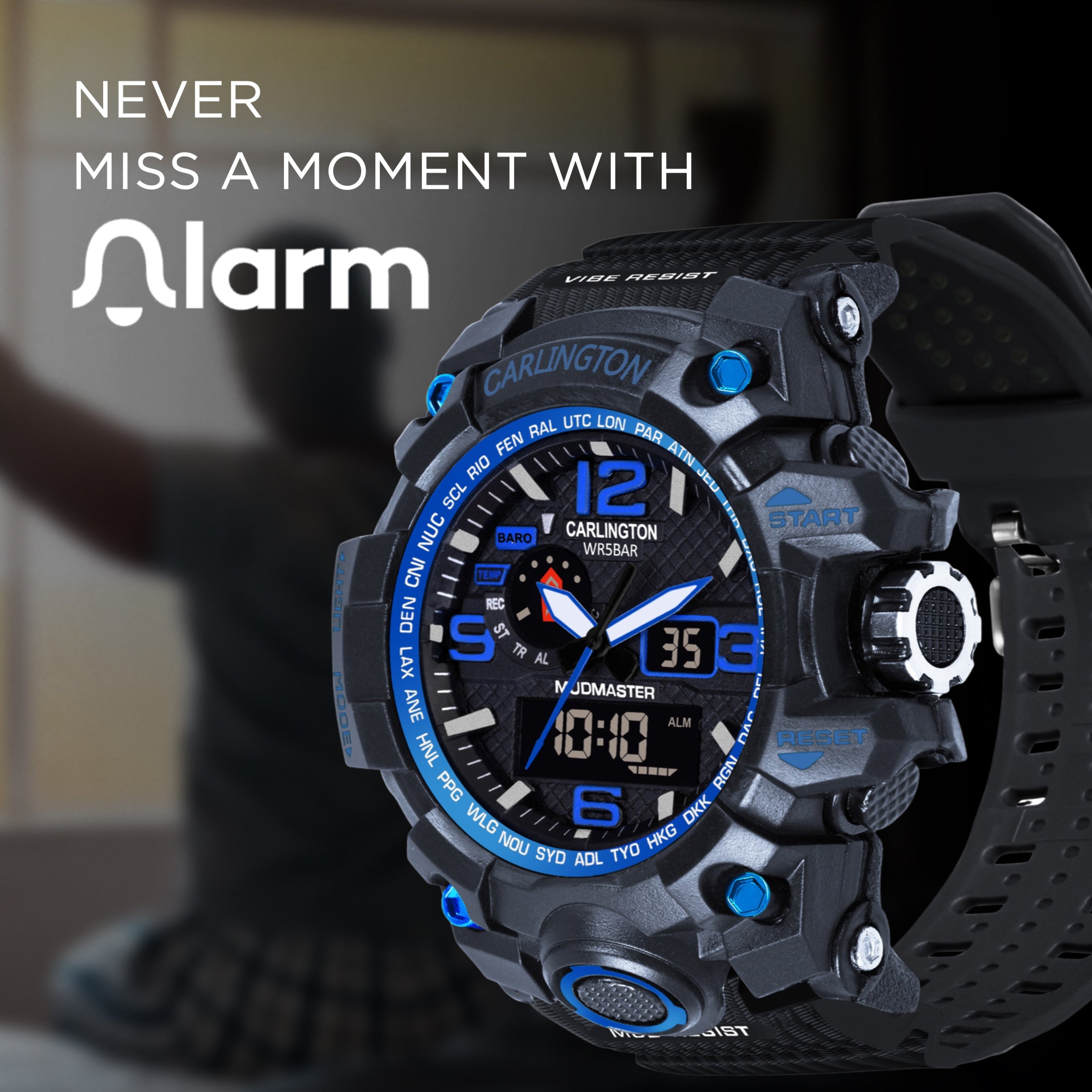 Carlington Analog Digital Sports Watch - 3355 Blue