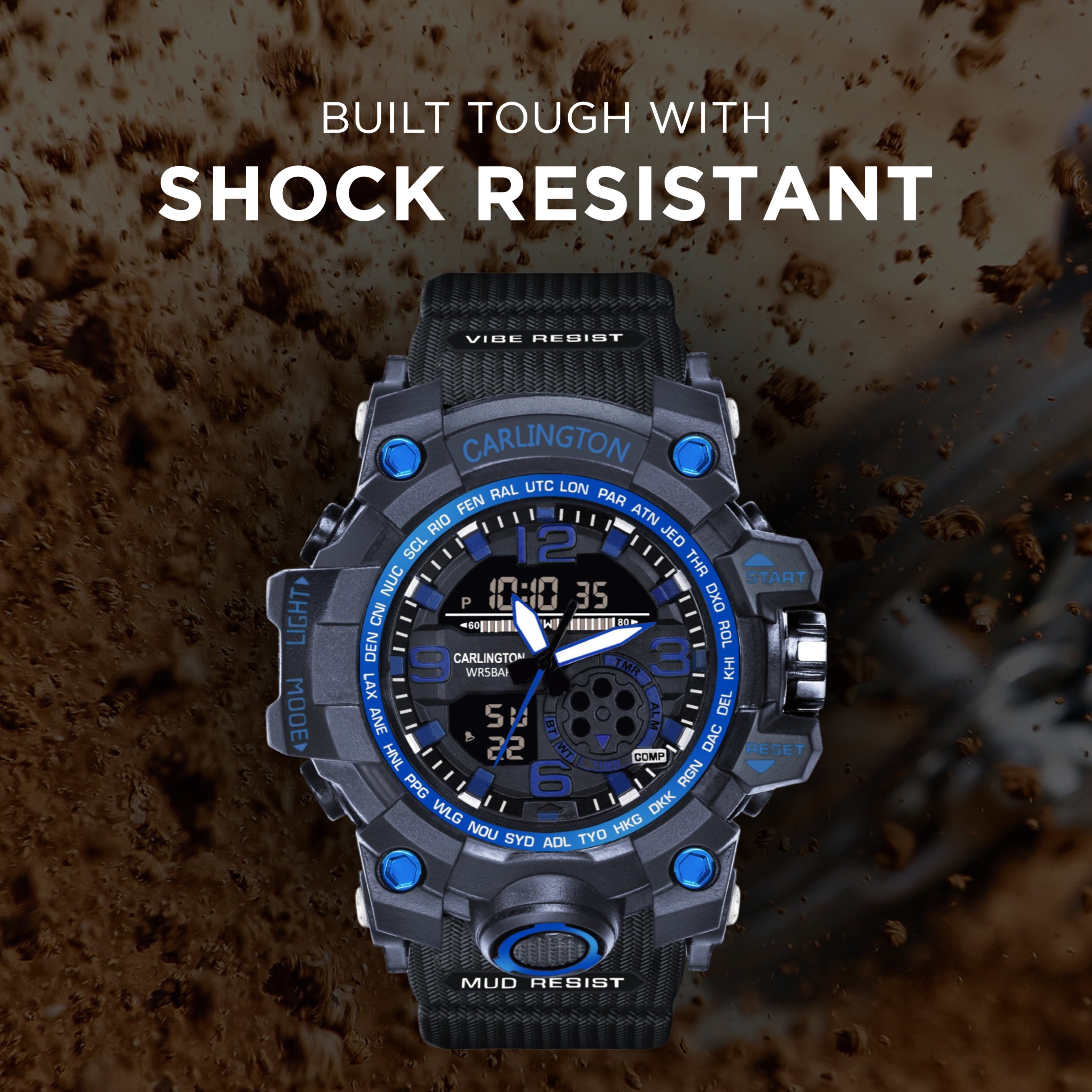 Carlington Analog Digital Sports Watch - 3355 Blue