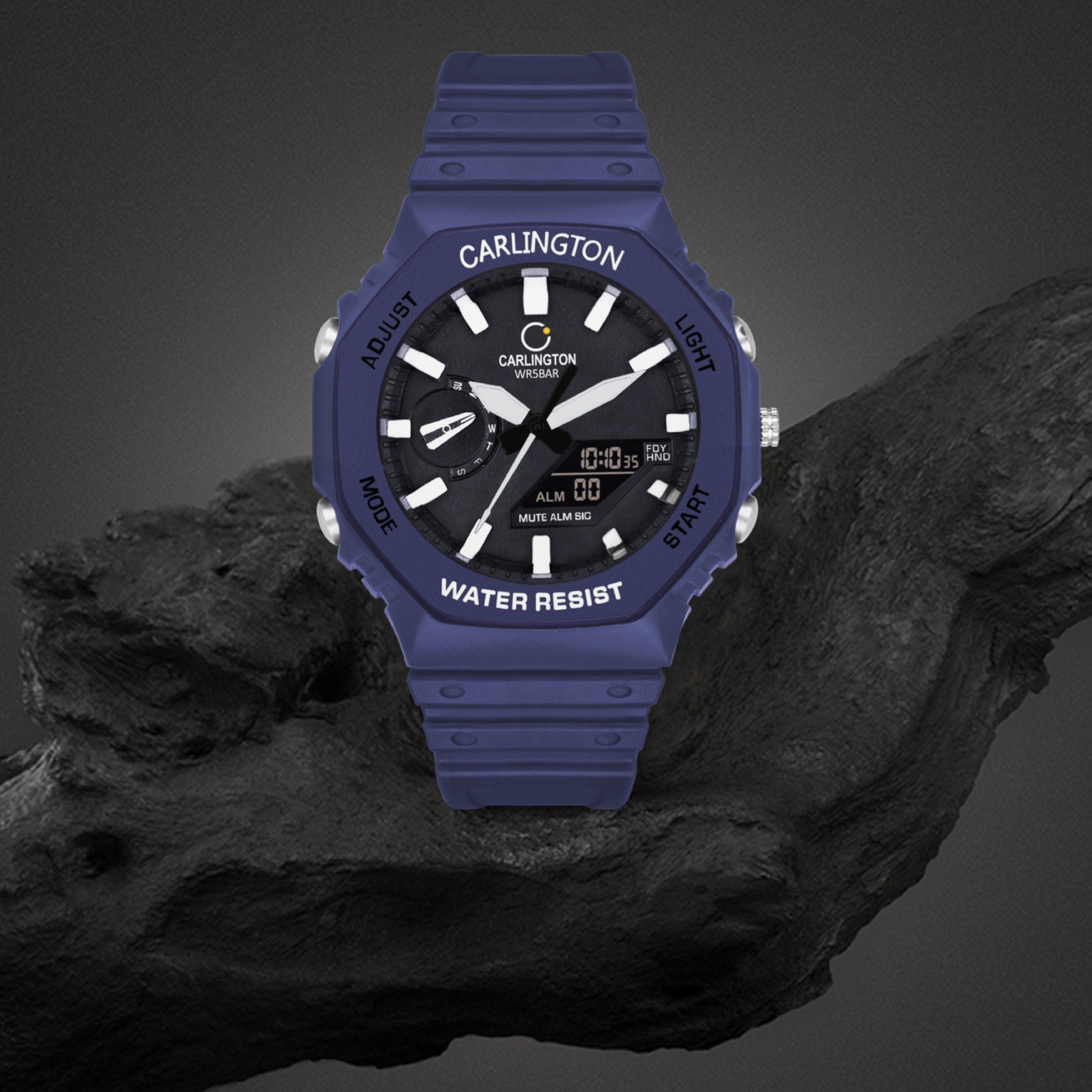 Carlington Analog-Digital Watch - 3322 Blue