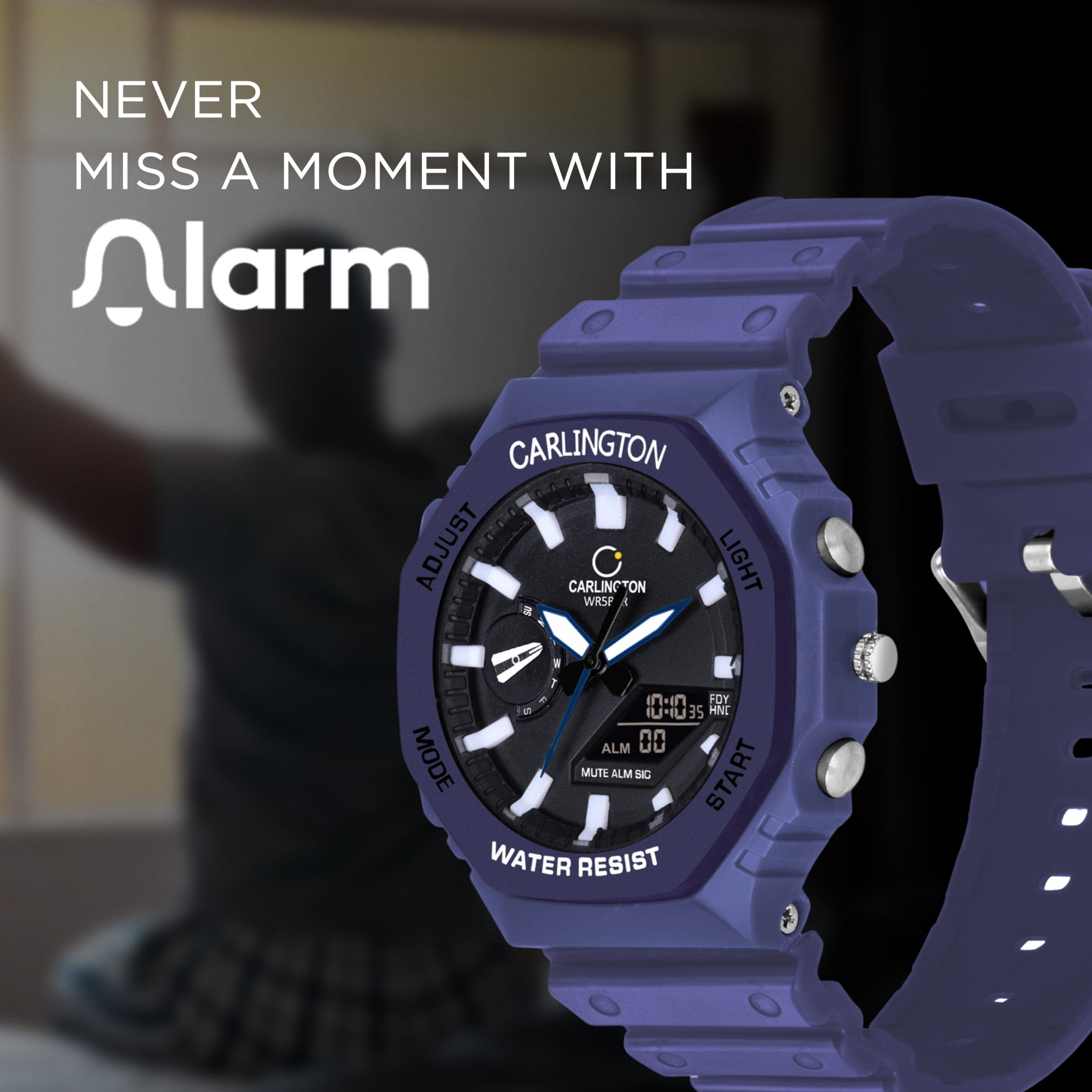 Carlington Analog-Digital Watch - 3322 Blue