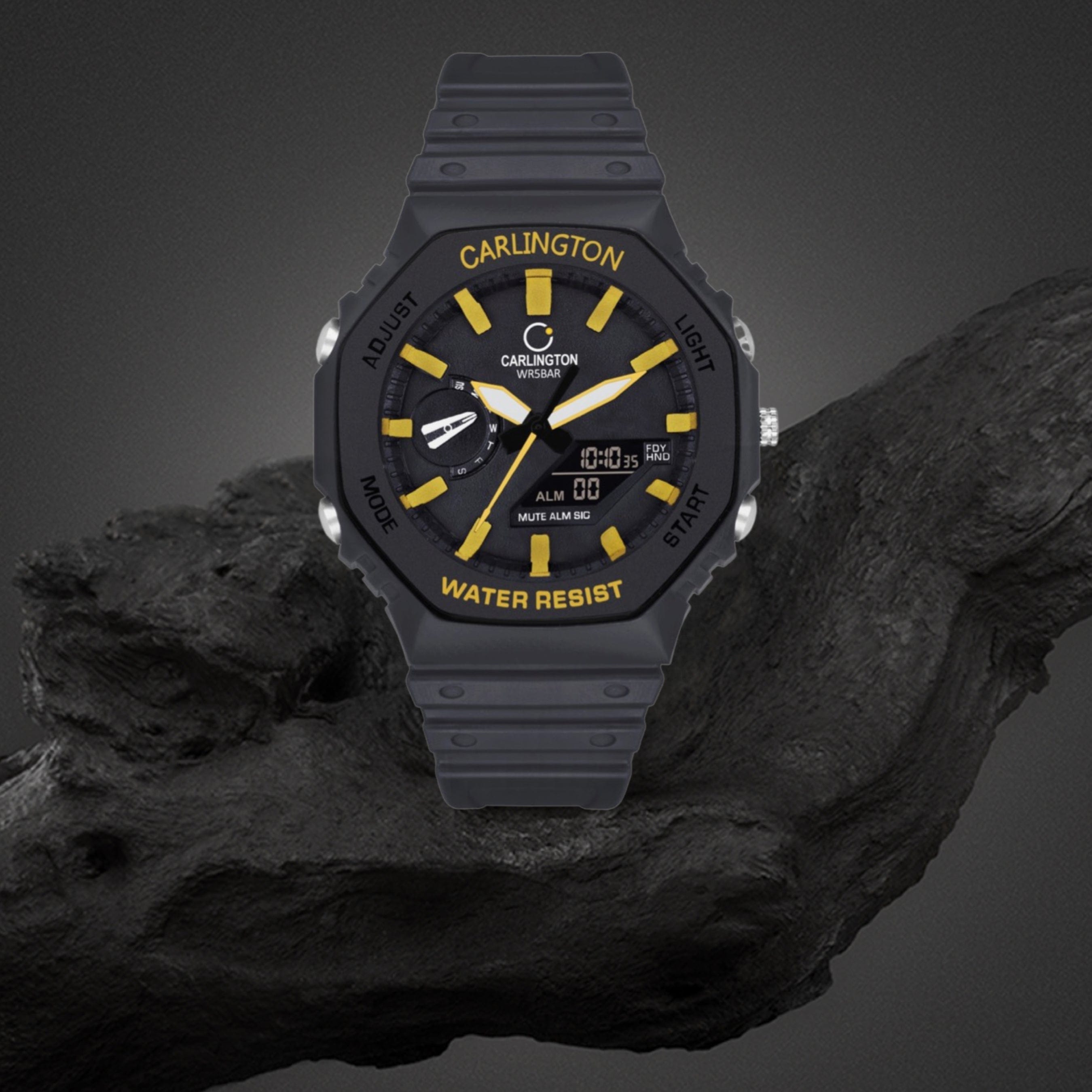 Carlington Analog-Digital Watch - 3322 Black