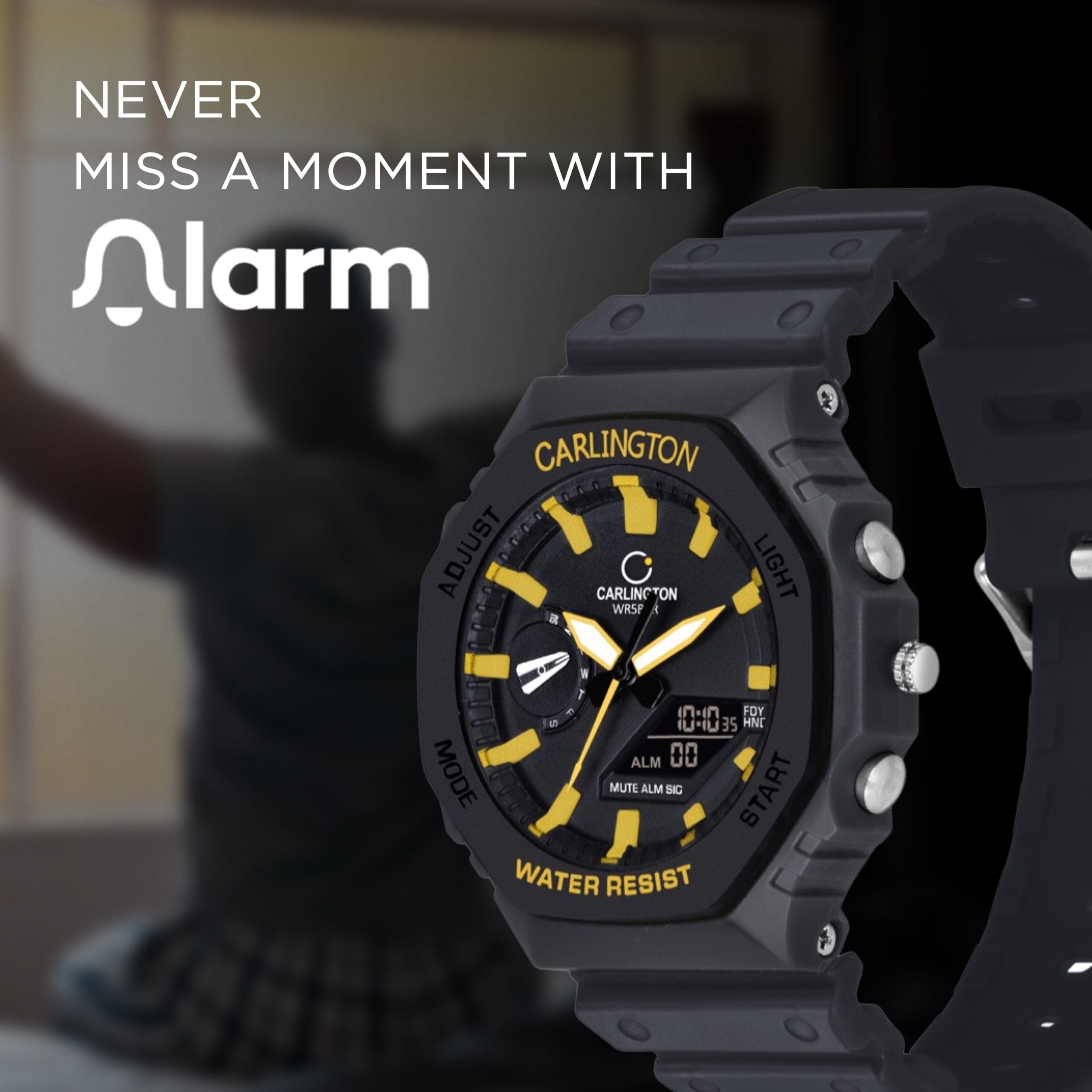 Carlington Analog-Digital Watch - 3322 Black