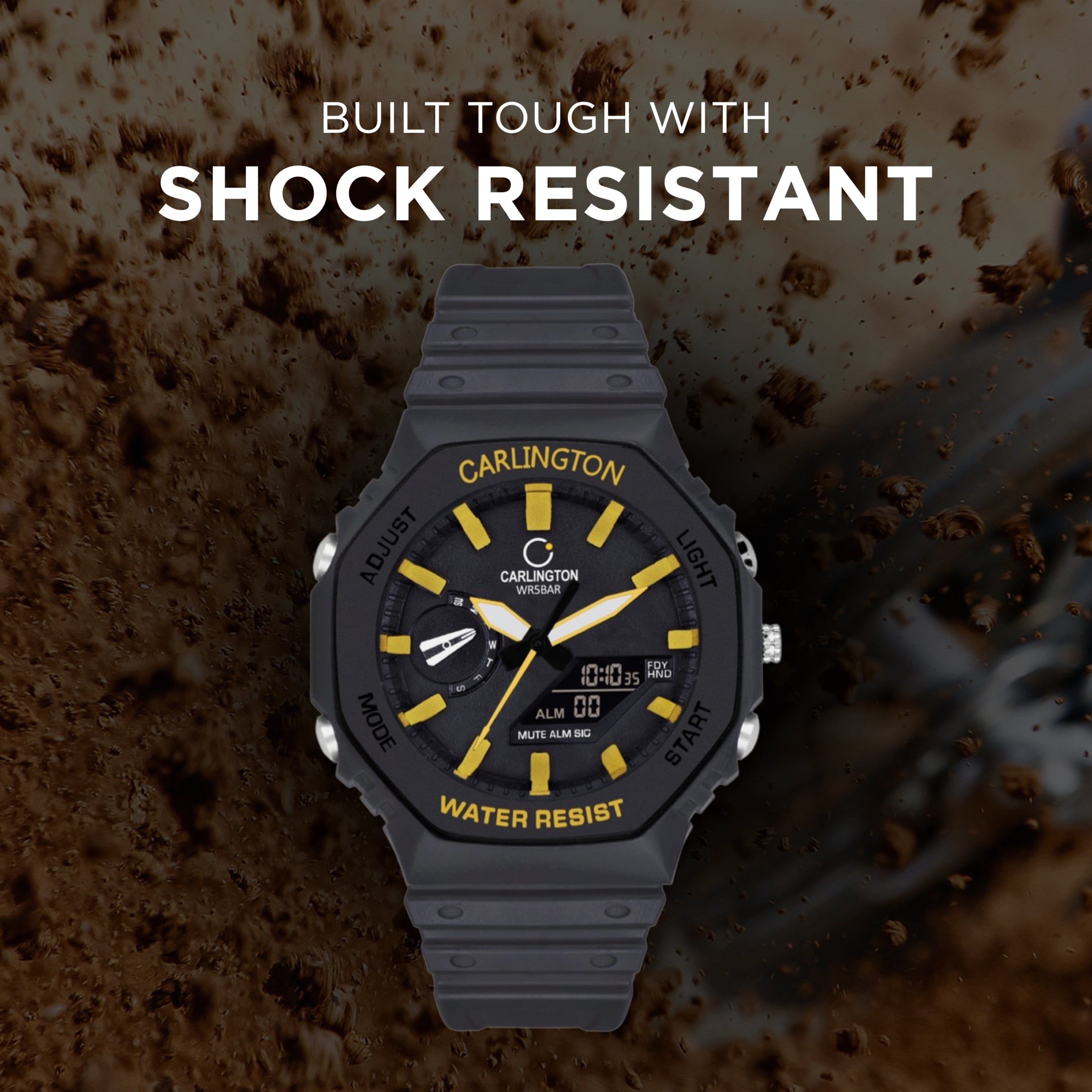 Carlington Analog-Digital Watch - 3322 Black