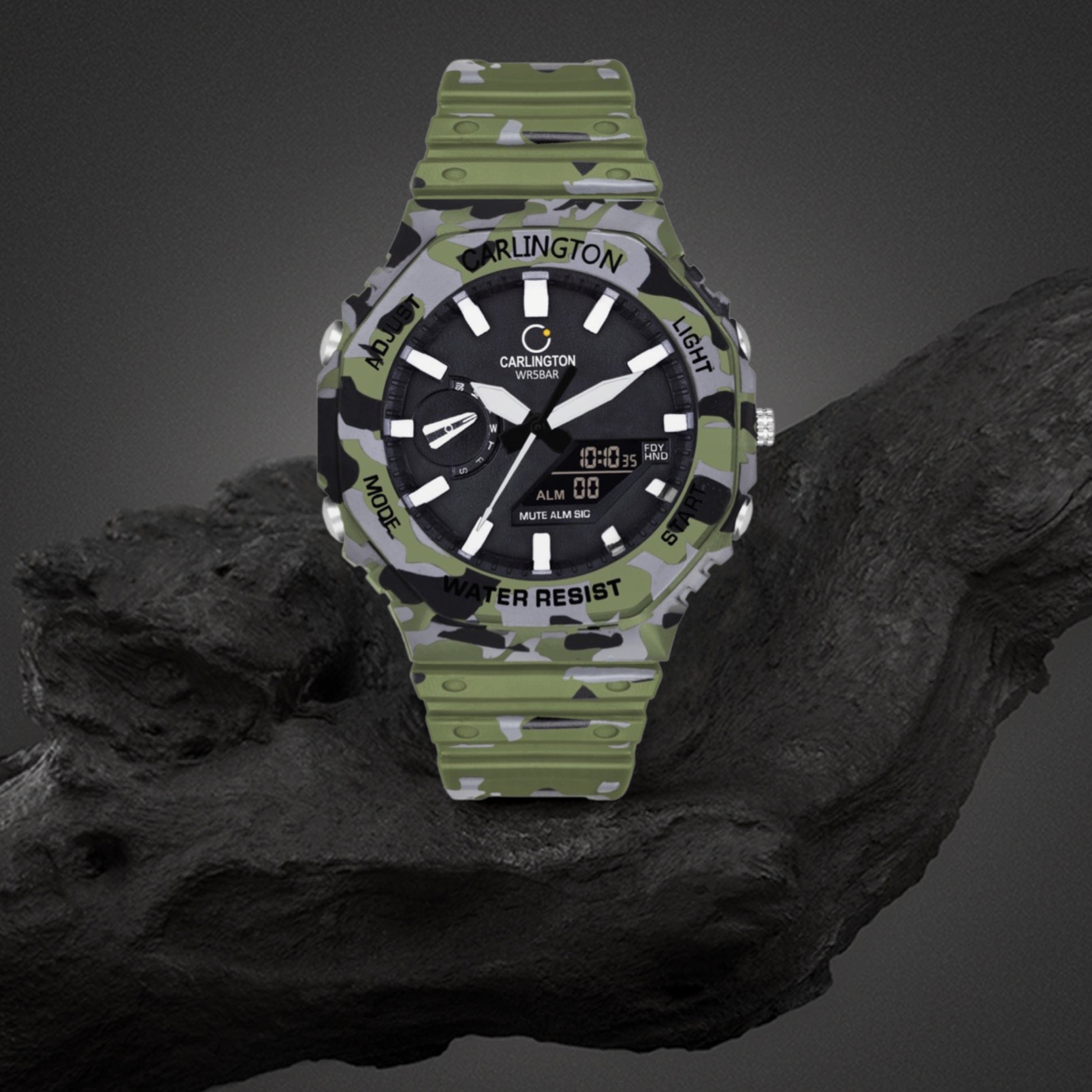 Carlington Analog-Digital Watch - 3322 Army