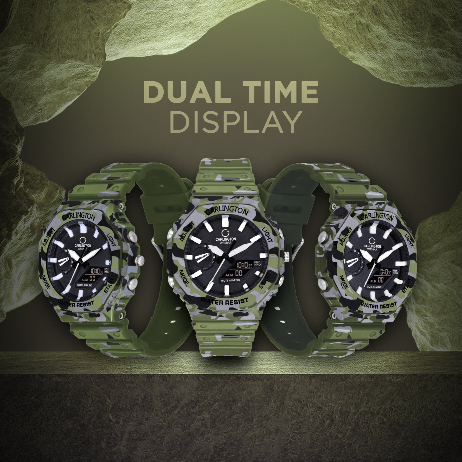 Carlington Analog-Digital Watch - 3322 Army