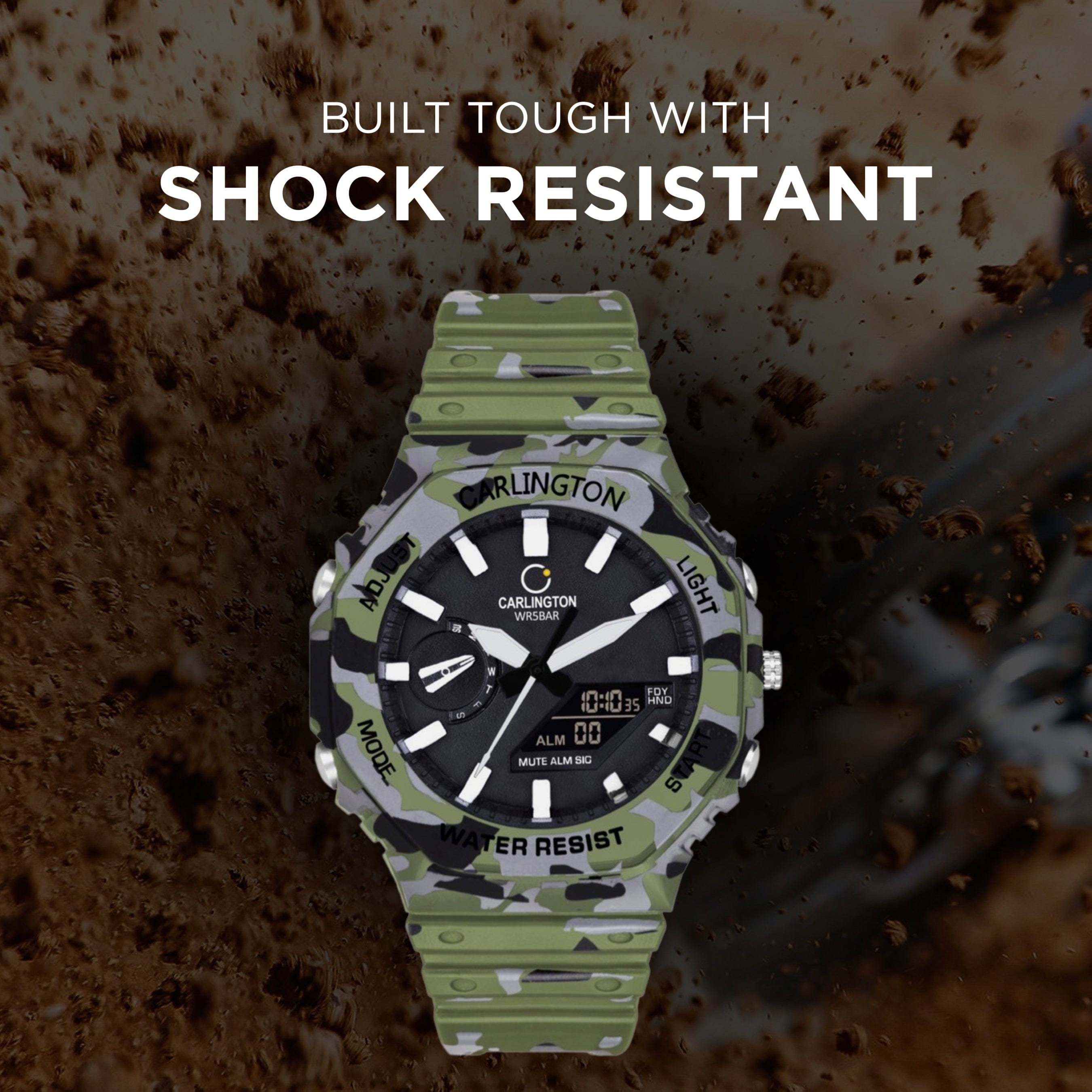 Carlington Analog-Digital Watch - 3322 Army
