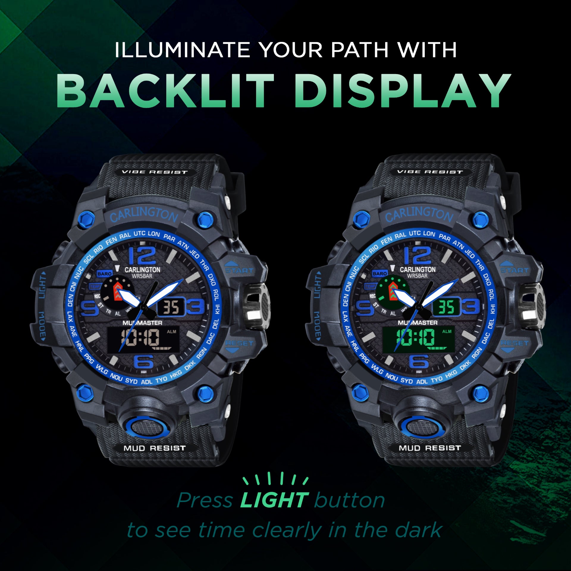 Carlington Aanlog-Digital Watch - 3344 Blue