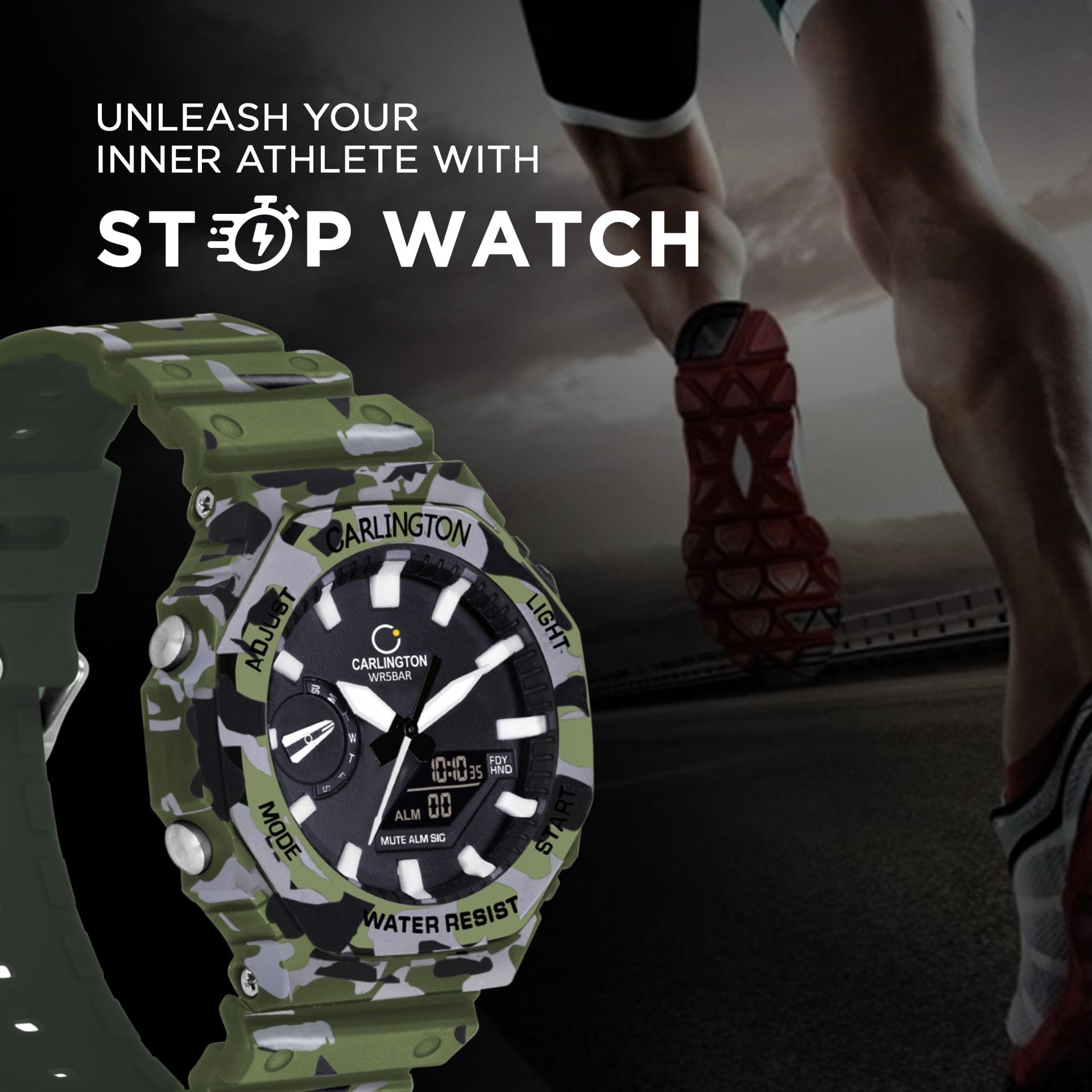 Carlington Analog-Digital Watch - 3322 Army
