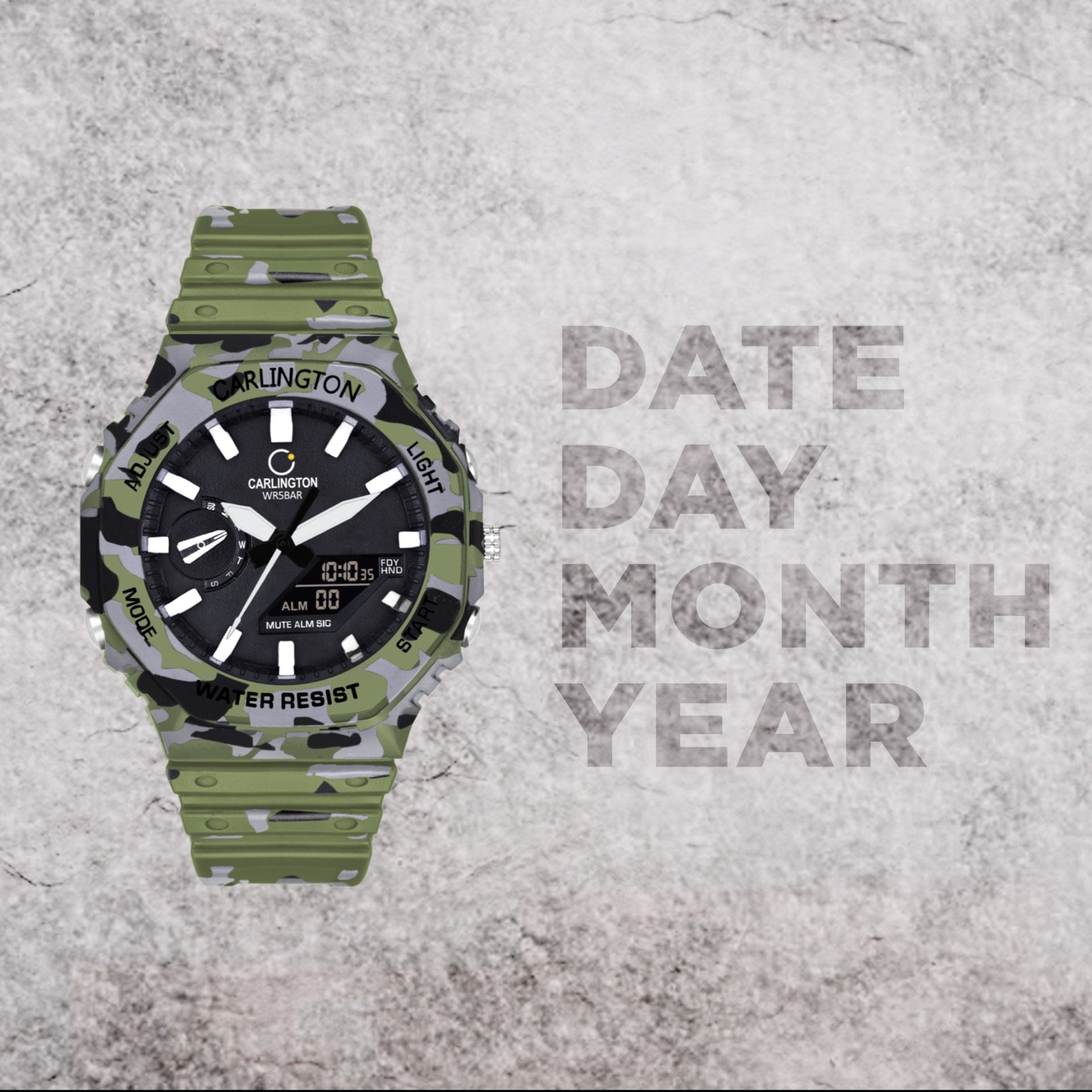 Carlington Analog-Digital Watch - 3322 Army