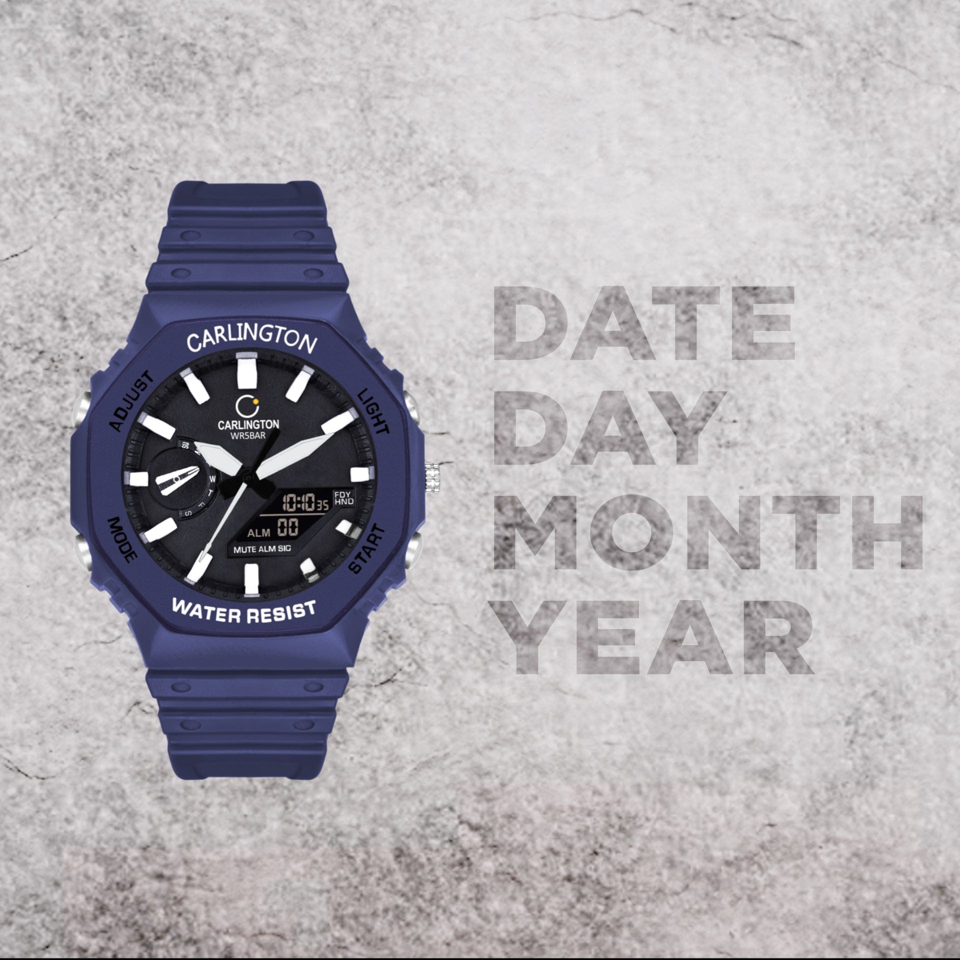 Carlington Analog-Digital Watch - 3322 Blue