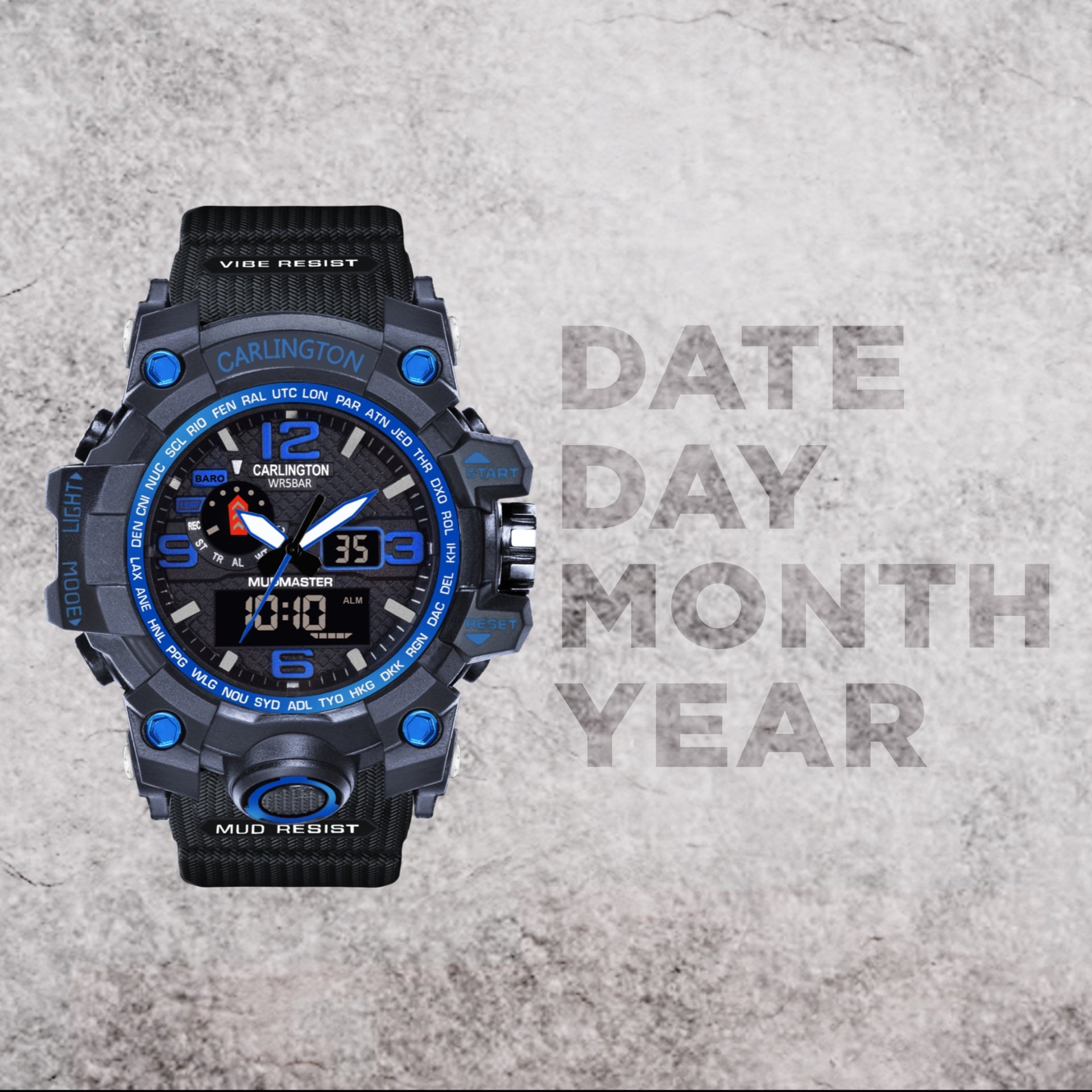 Carlington Aanlog-Digital Watch - 3344 Blue