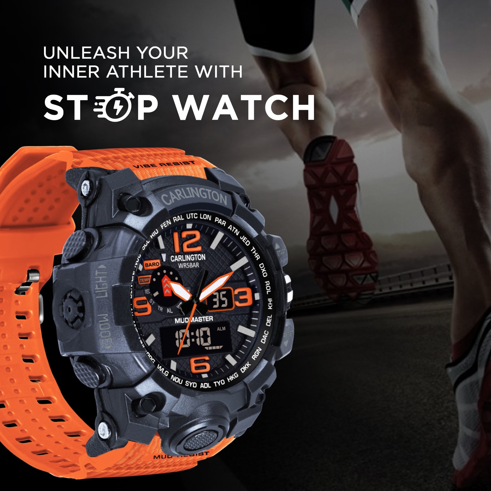 Carlington Aanlog-Digital Watch - 3344 Orange