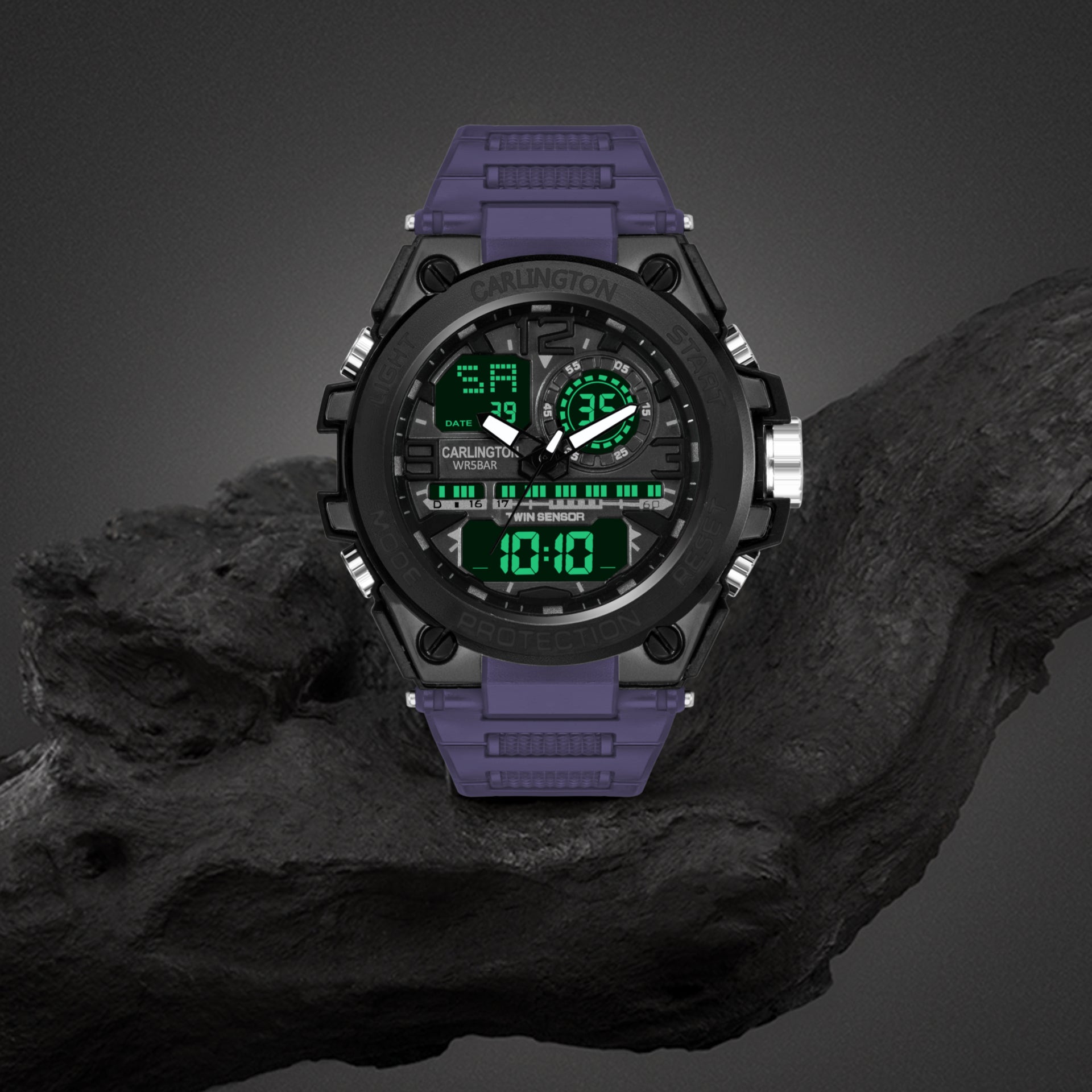 Carlington Analog-Digital Watch - 3377 Blue