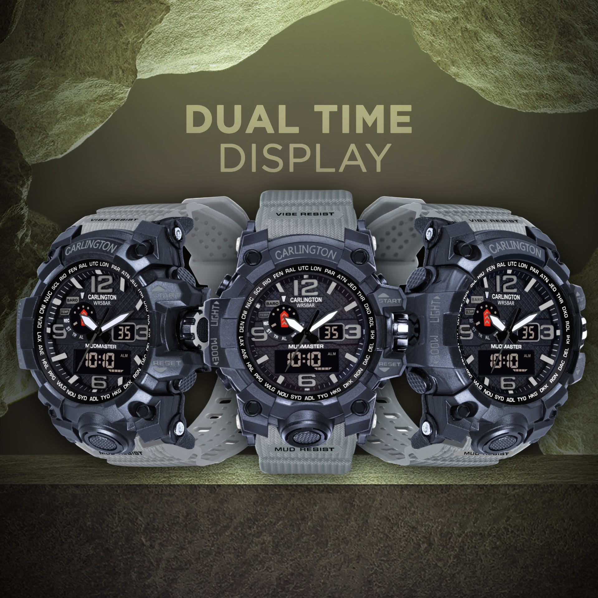 Carlington Aanlog-Digital Watch - 3344 Grey