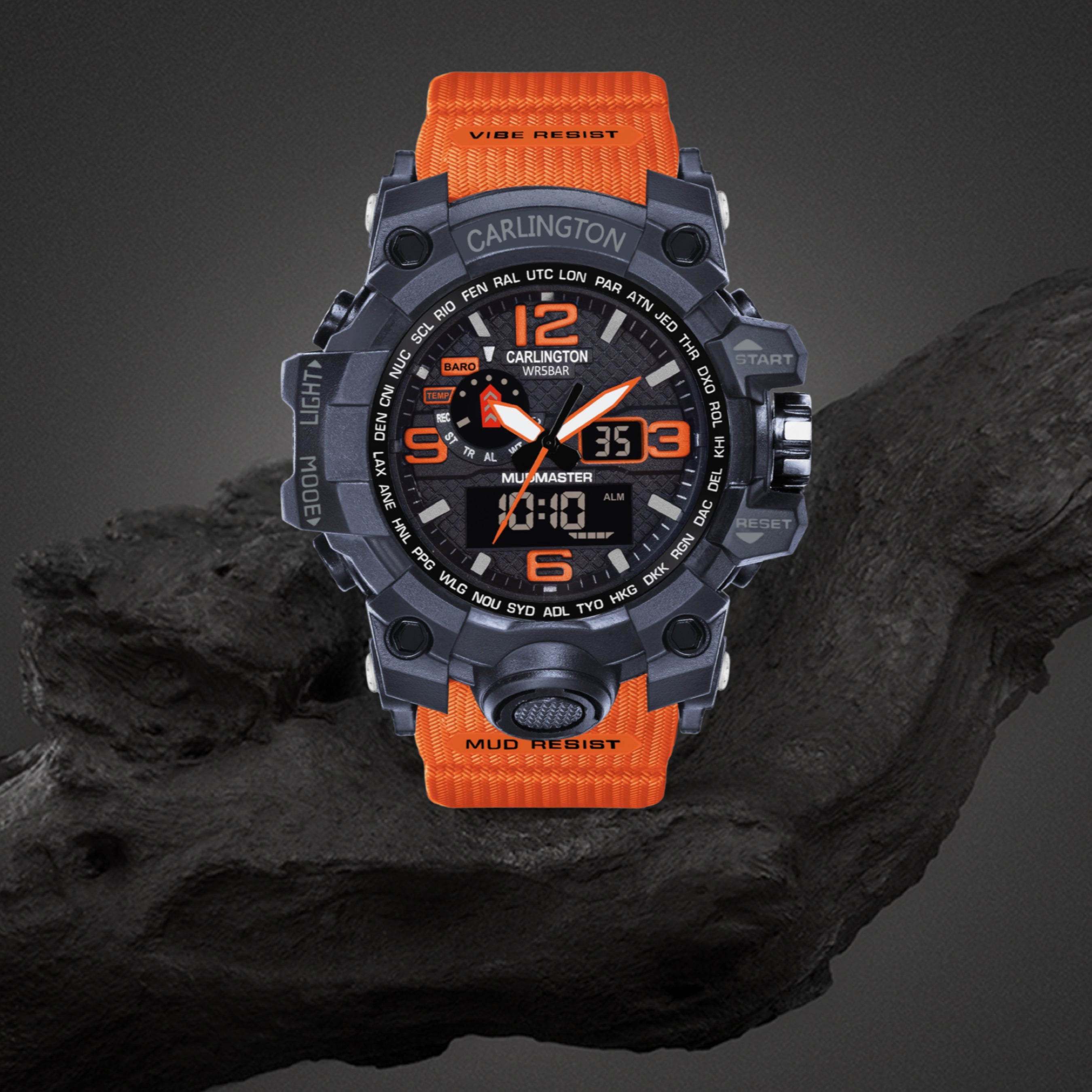 Carlington Aanlog-Digital Watch - 3344 Orange