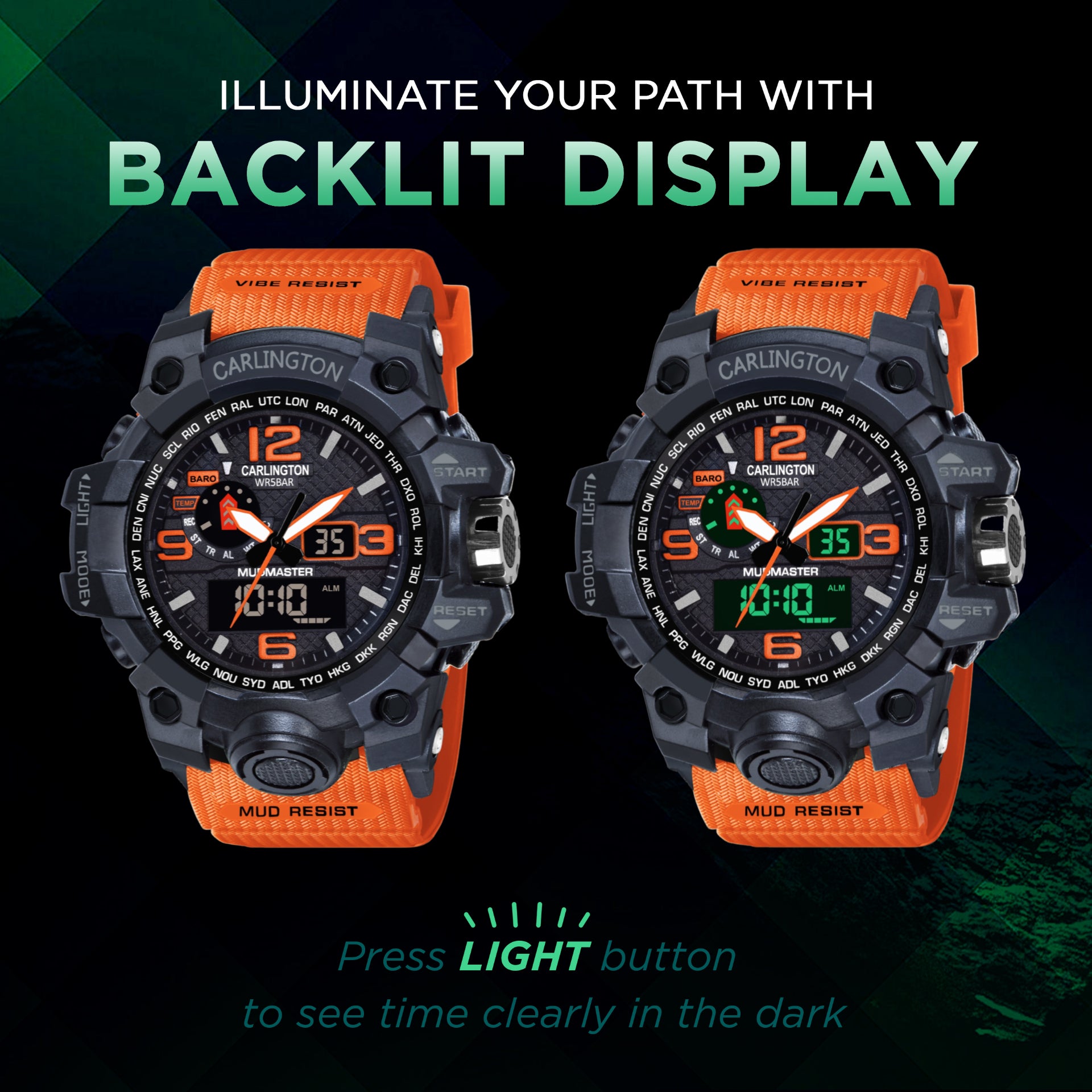 Carlington Aanlog-Digital Watch - 3344 Orange