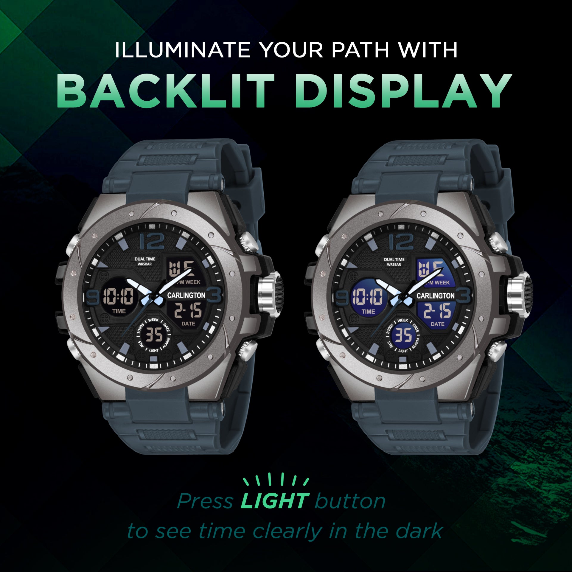 Carlington Aanlog-Digital Watch - 9105 Teal