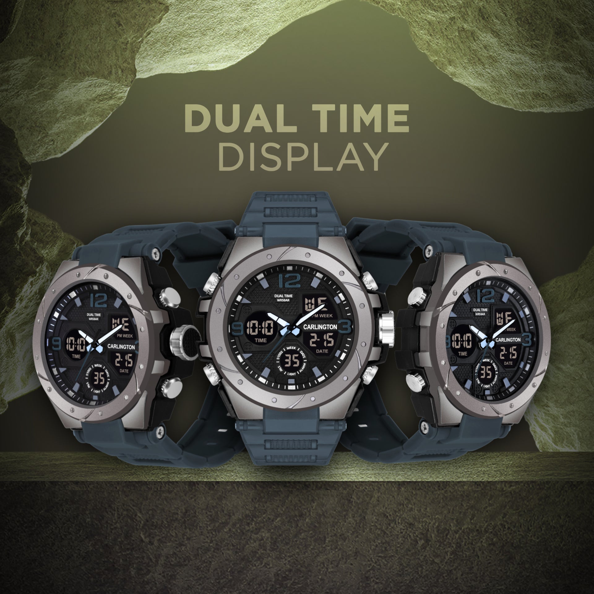 Carlington Aanlog-Digital Watch - 9105 Teal