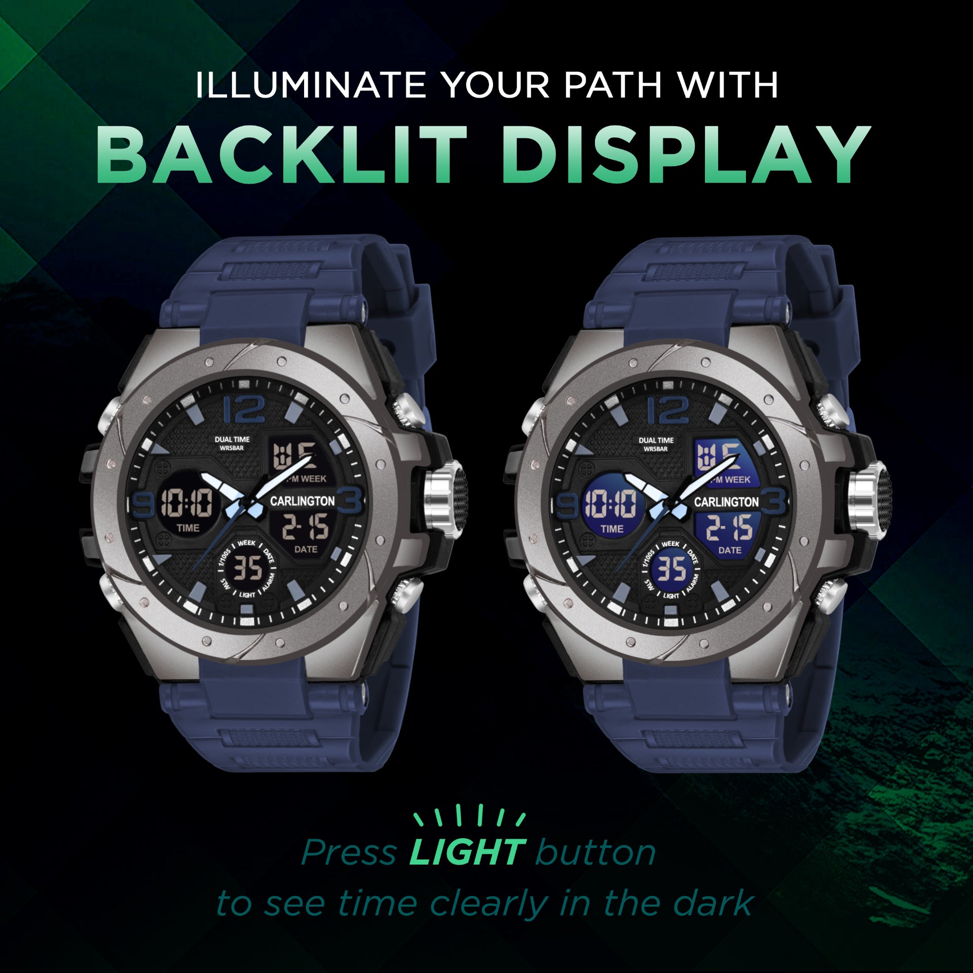 Carlington Aanlog-Digital Watch - 9105 Blue