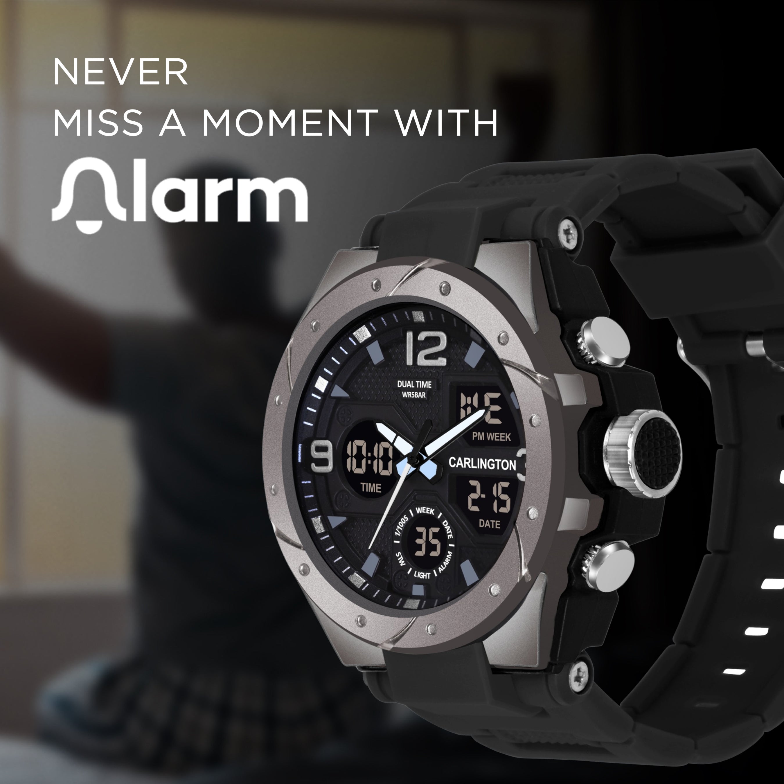 Carlington Aanlog-Digital Watch - 9105 Black