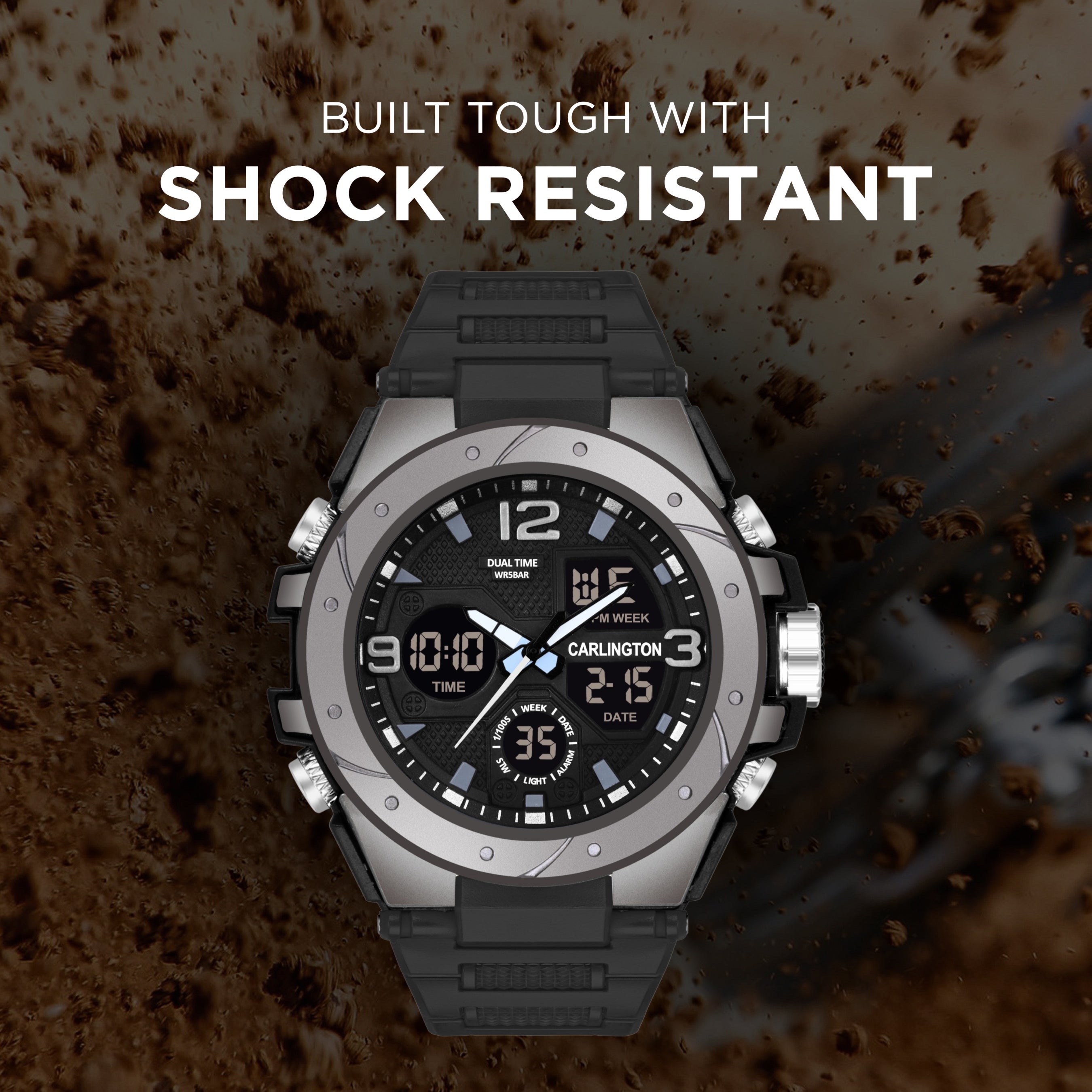 Carlington Aanlog-Digital Watch - 9105 Black