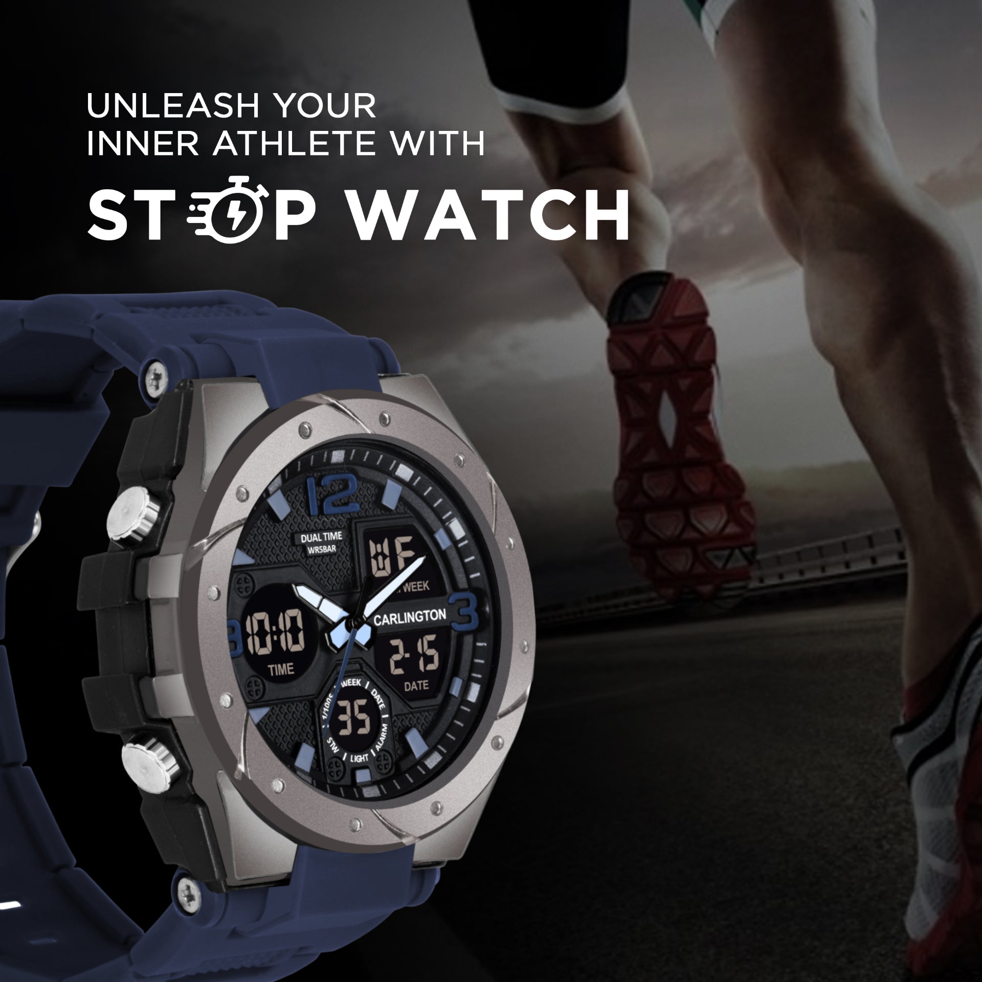 Carlington Aanlog-Digital Watch - 9105 Blue