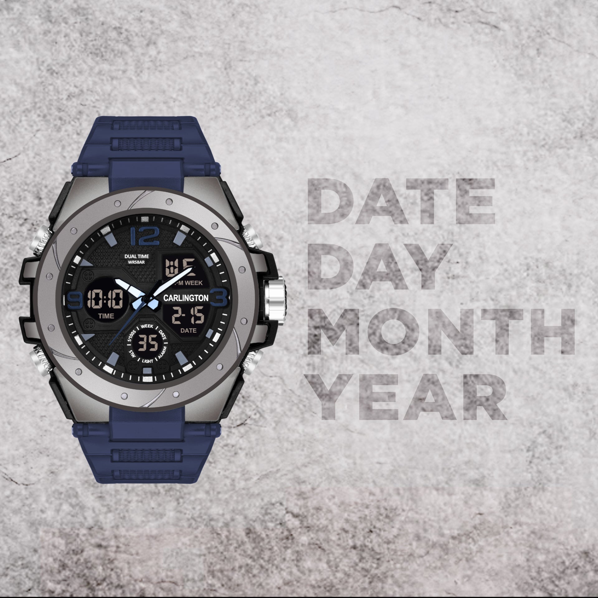 Carlington Aanlog-Digital Watch - 9105 Blue