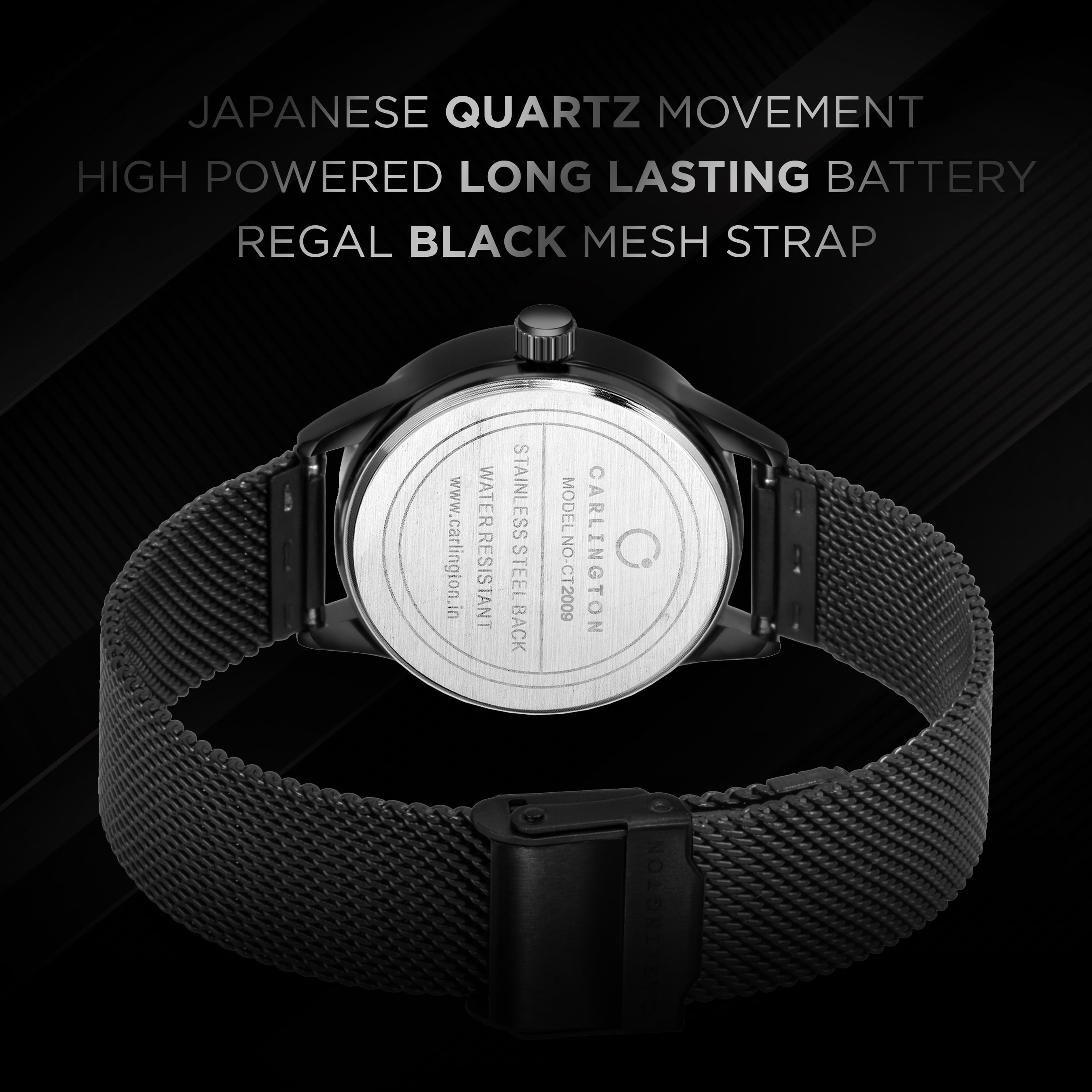 Carlington elite analog ladies watch CT 2009 black