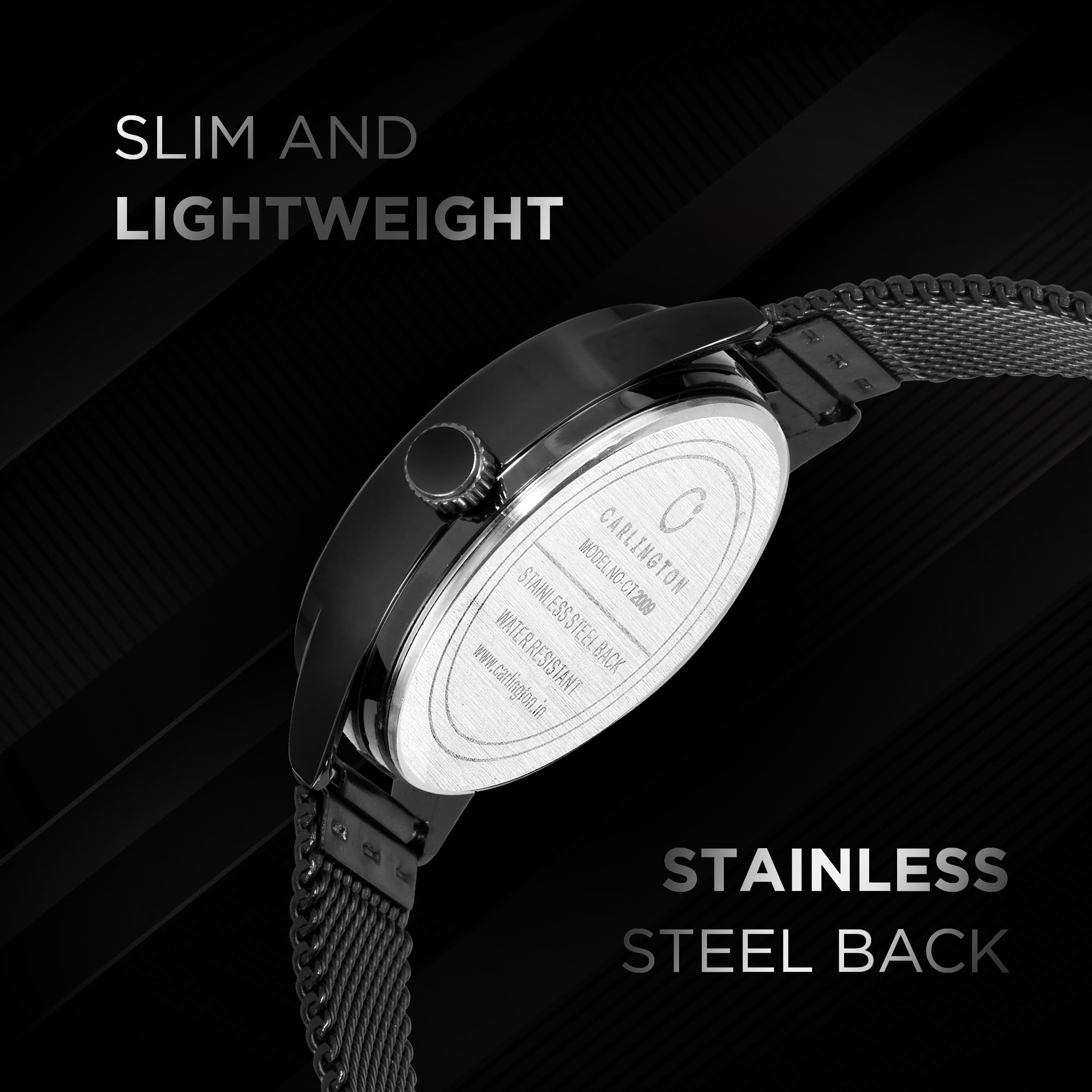 Carlington elite analog ladies watch CT 2009 black