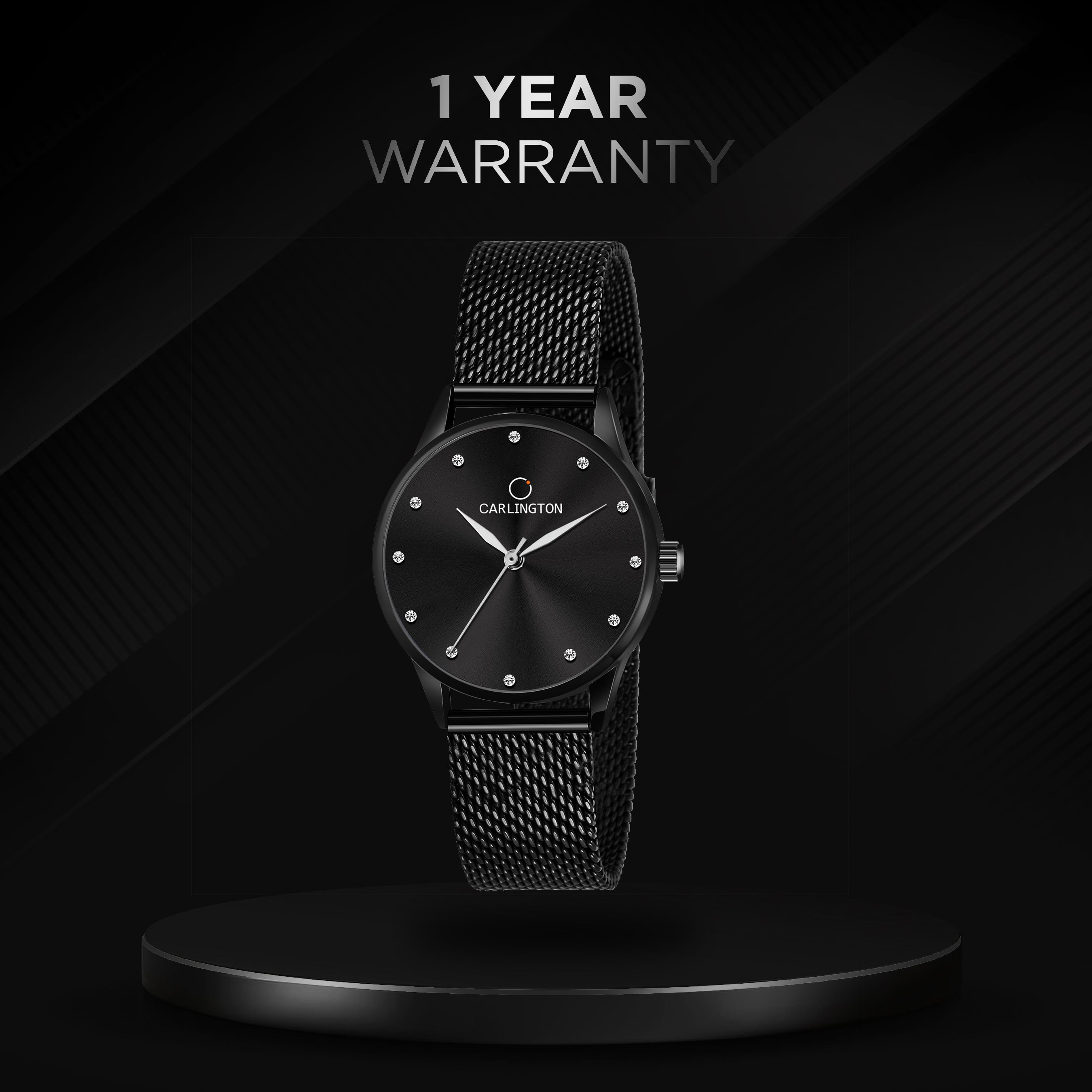 Carlington elite analog ladies watch CT 2009 black