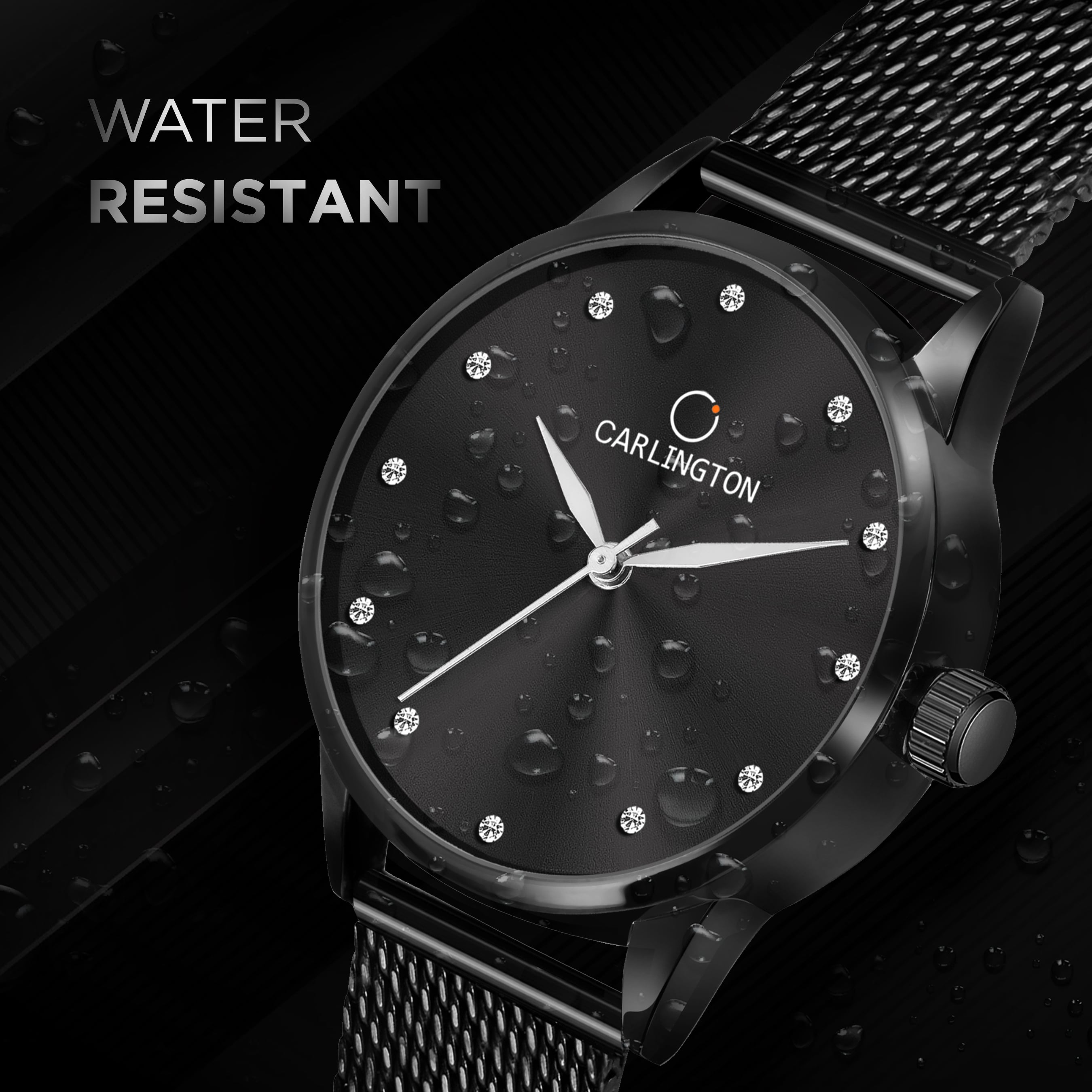 Carlington elite analog ladies watch CT 2009 black