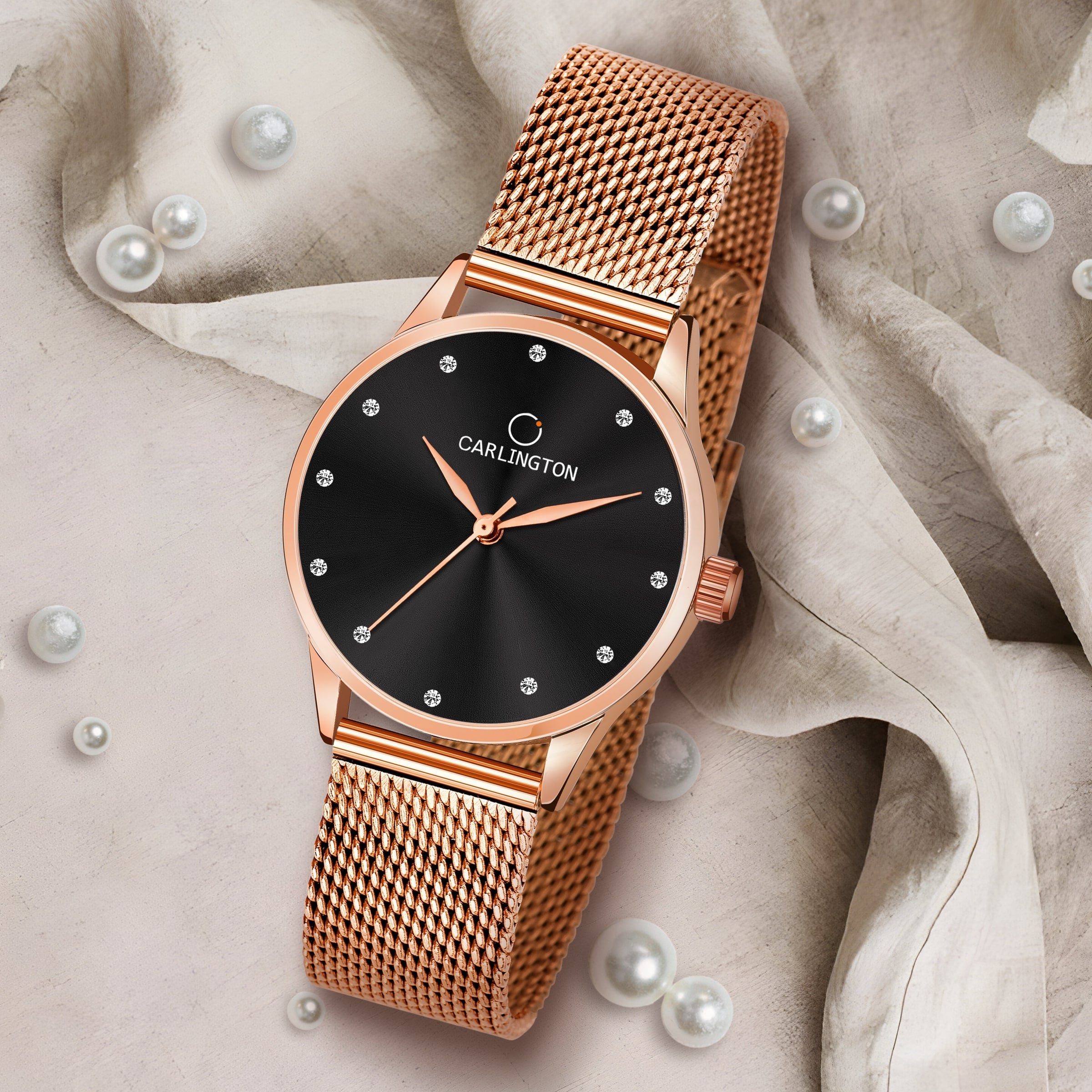 Carlington elite analog ladies watch CT 2009 roseblack